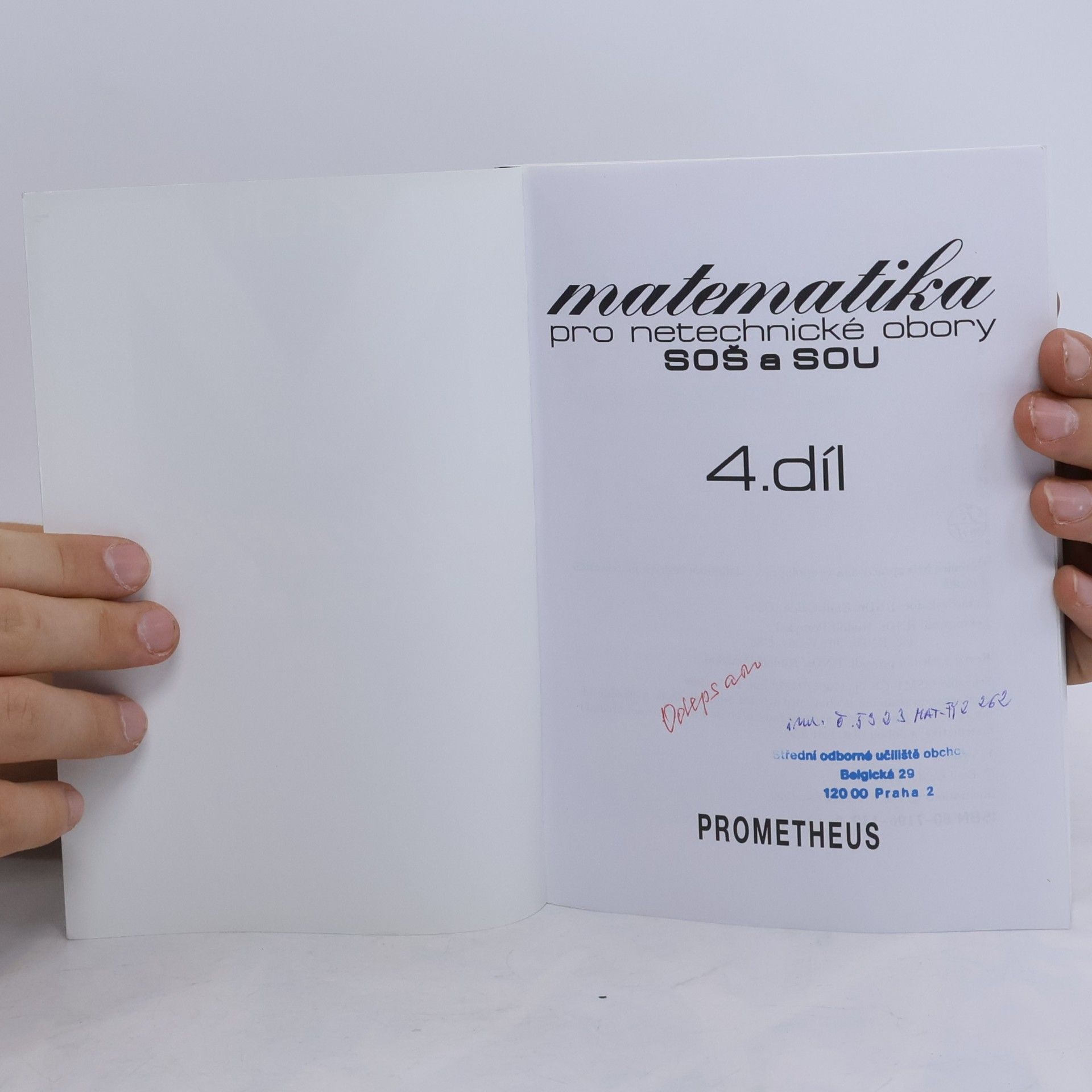 Emil Calda Matematika pro netechnické obory SOŠ a SOU. 4. díl