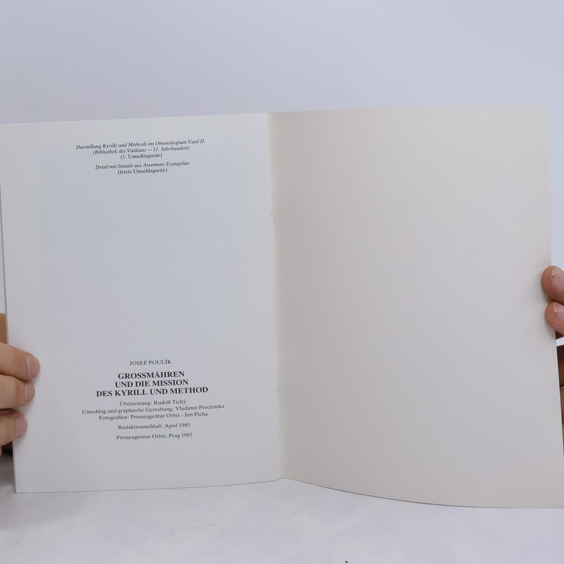 Josef Poulík Grossmähren und die Mission des Kyrill und Method
