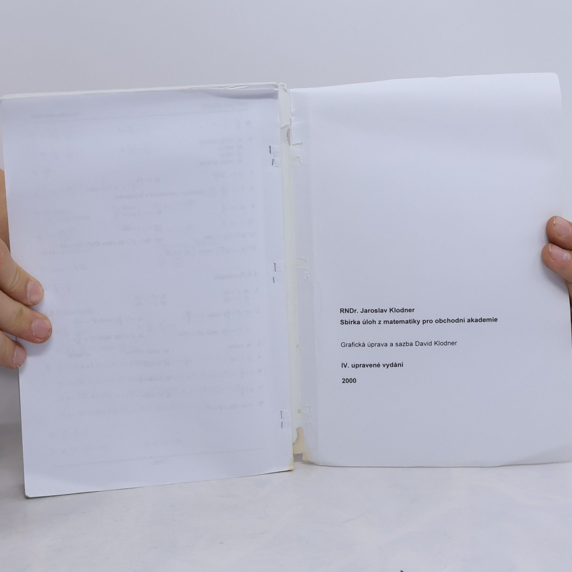 Jaroslav Klodner Sbírka úloh z matematiky pro obchodní akademie