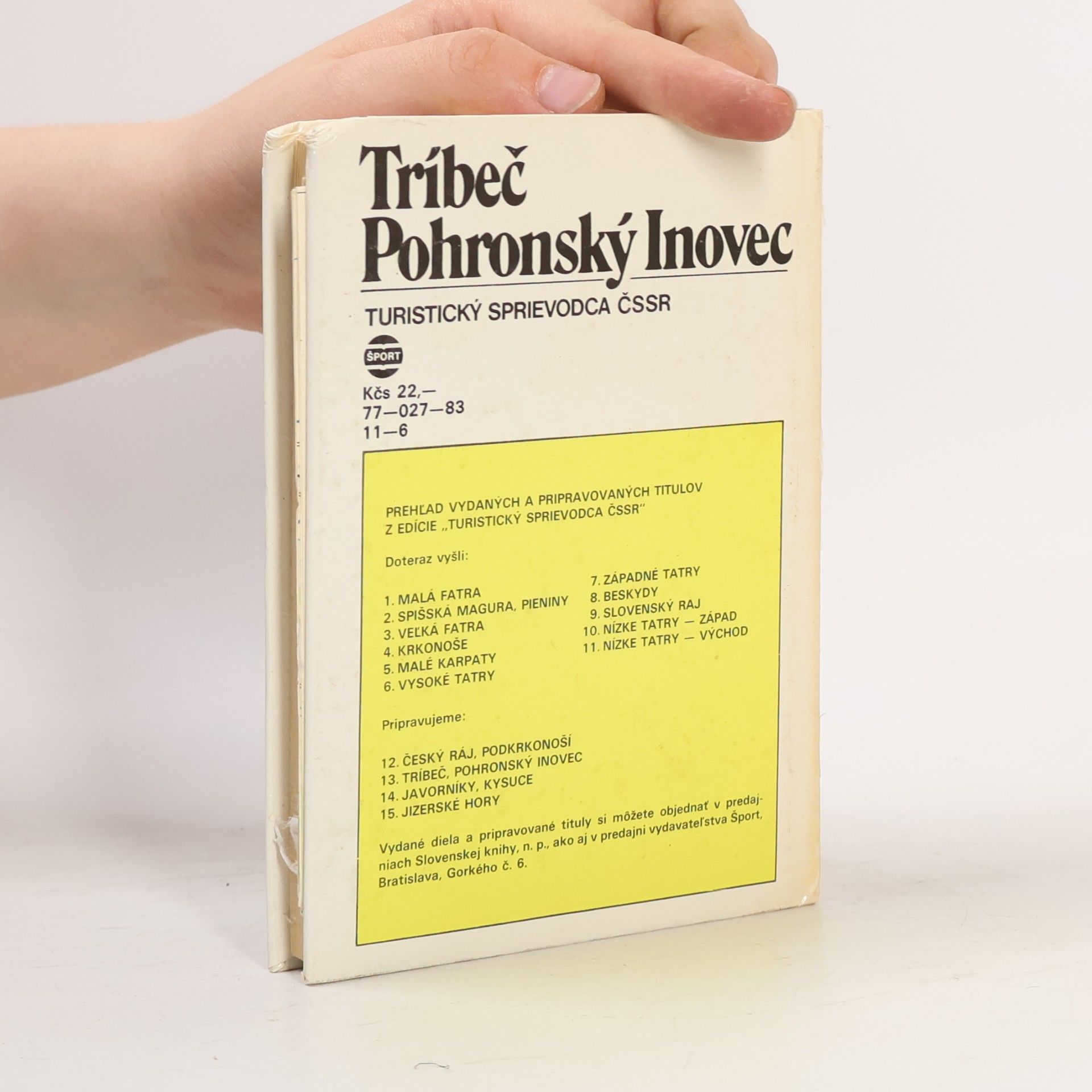 Marta Vozárová Tríbeč - Pohronský Inovec. Turistický sprievodca ČSSR