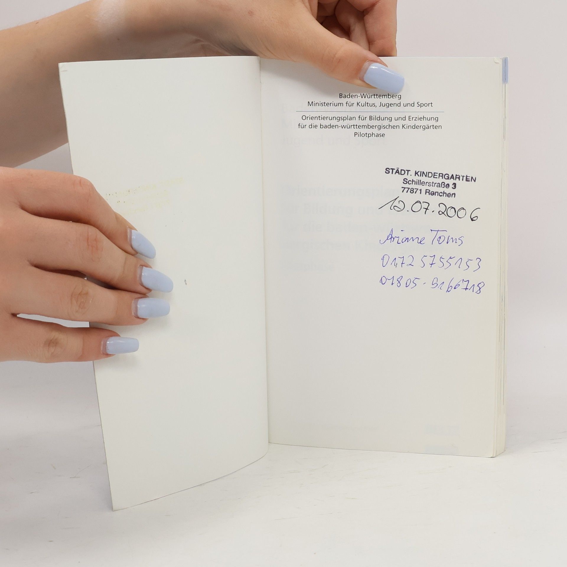 Orientierungsplan für Bildung und Erziehung für die baden-württembergischen Kindergärten