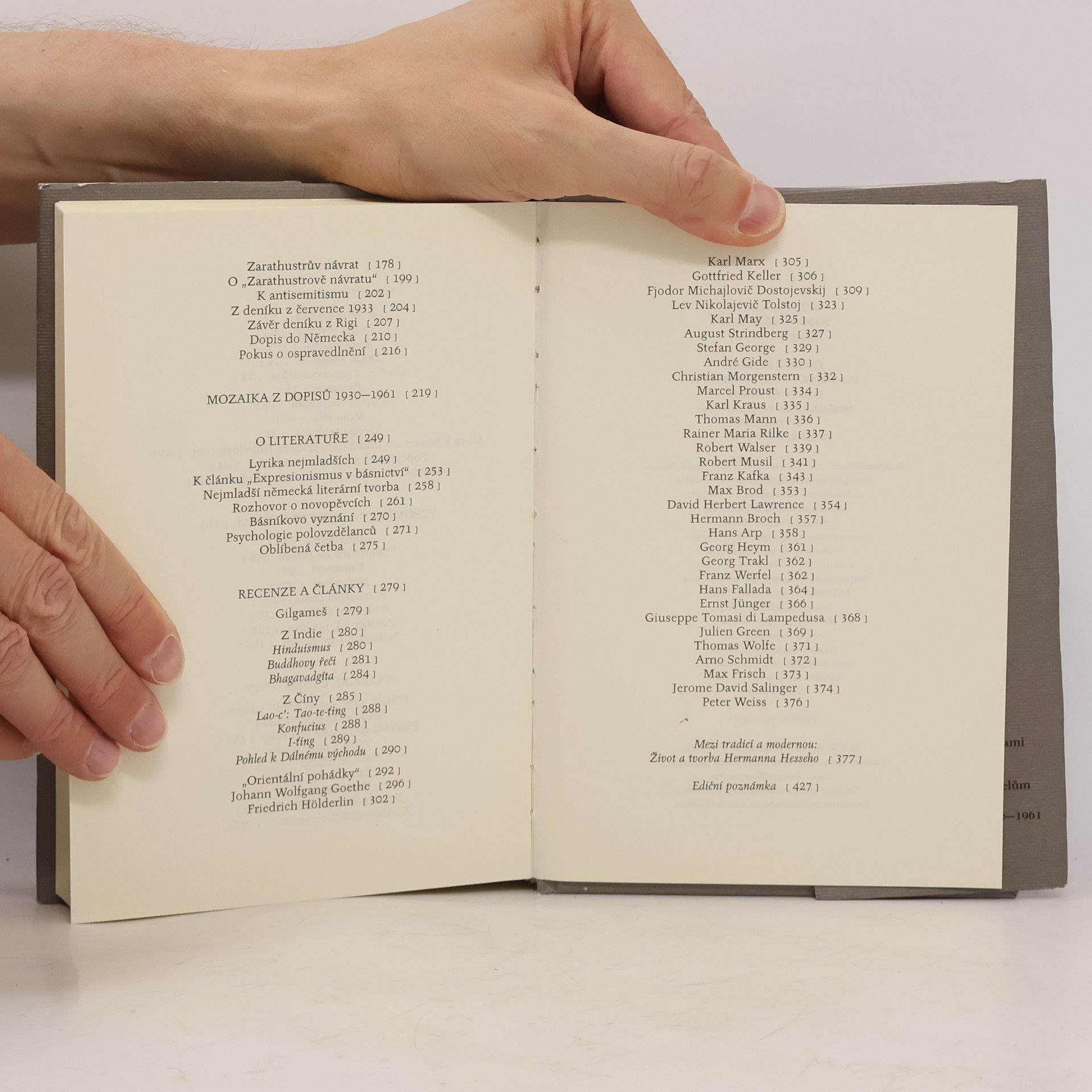 Hermann Hesse Úvahy a imprese / Vzpomínky a listy přátelům / Politické úvahy / Mozaika z dopisů 1930-1961 / O literatuře