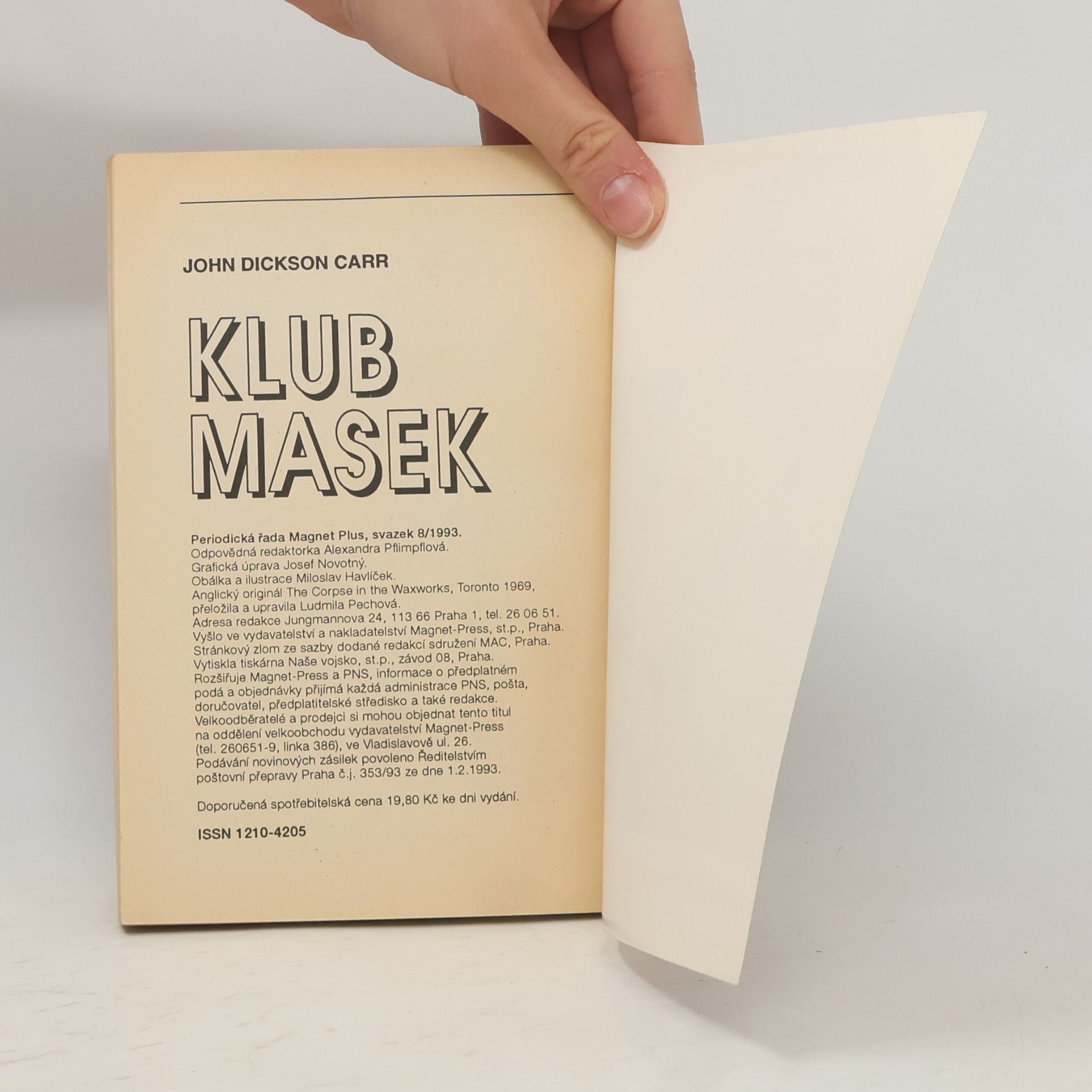 John Dickson Carr Klub masek. Vraždy v muzeu voskových figurín