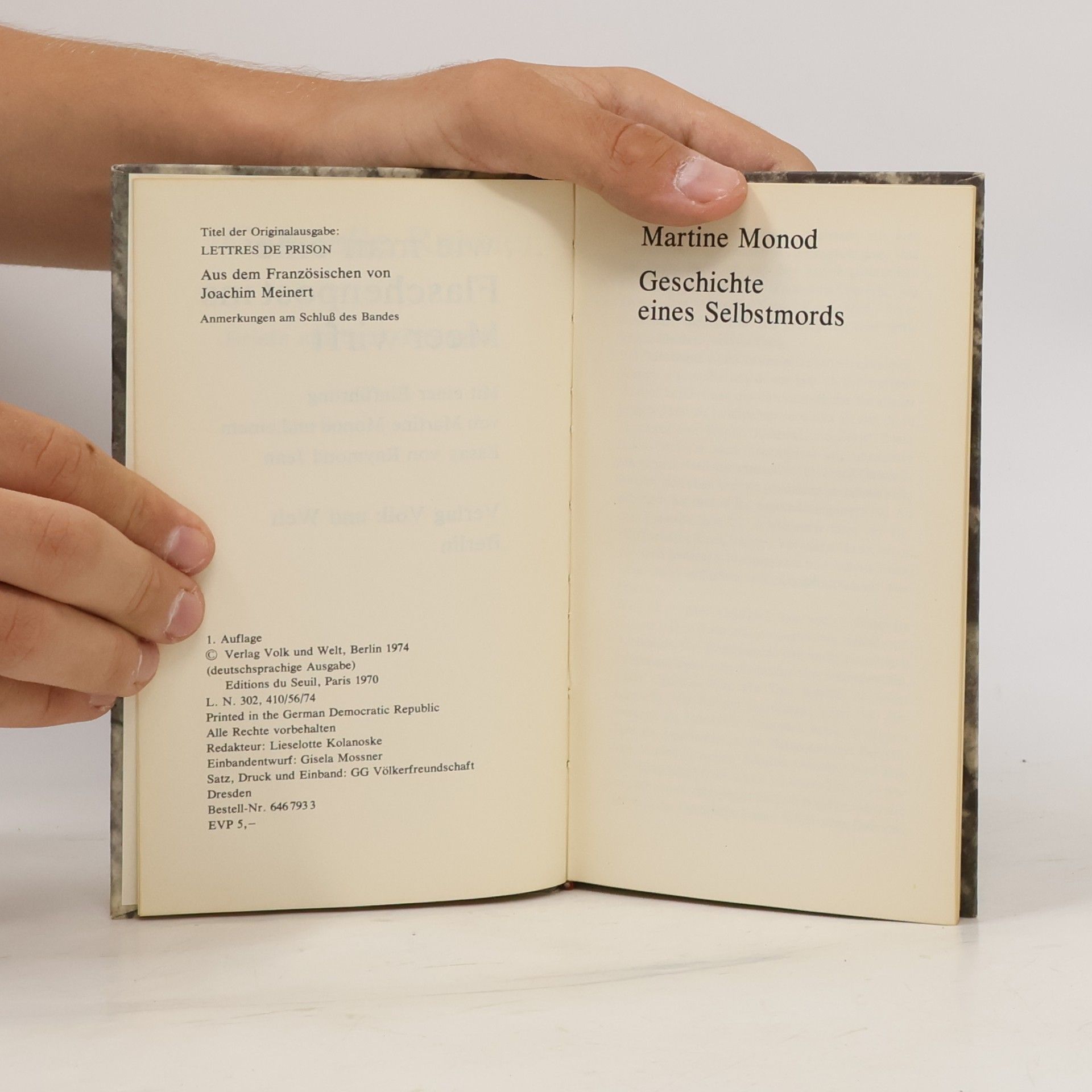 Martine Monod Geschichte eines Selbsmords