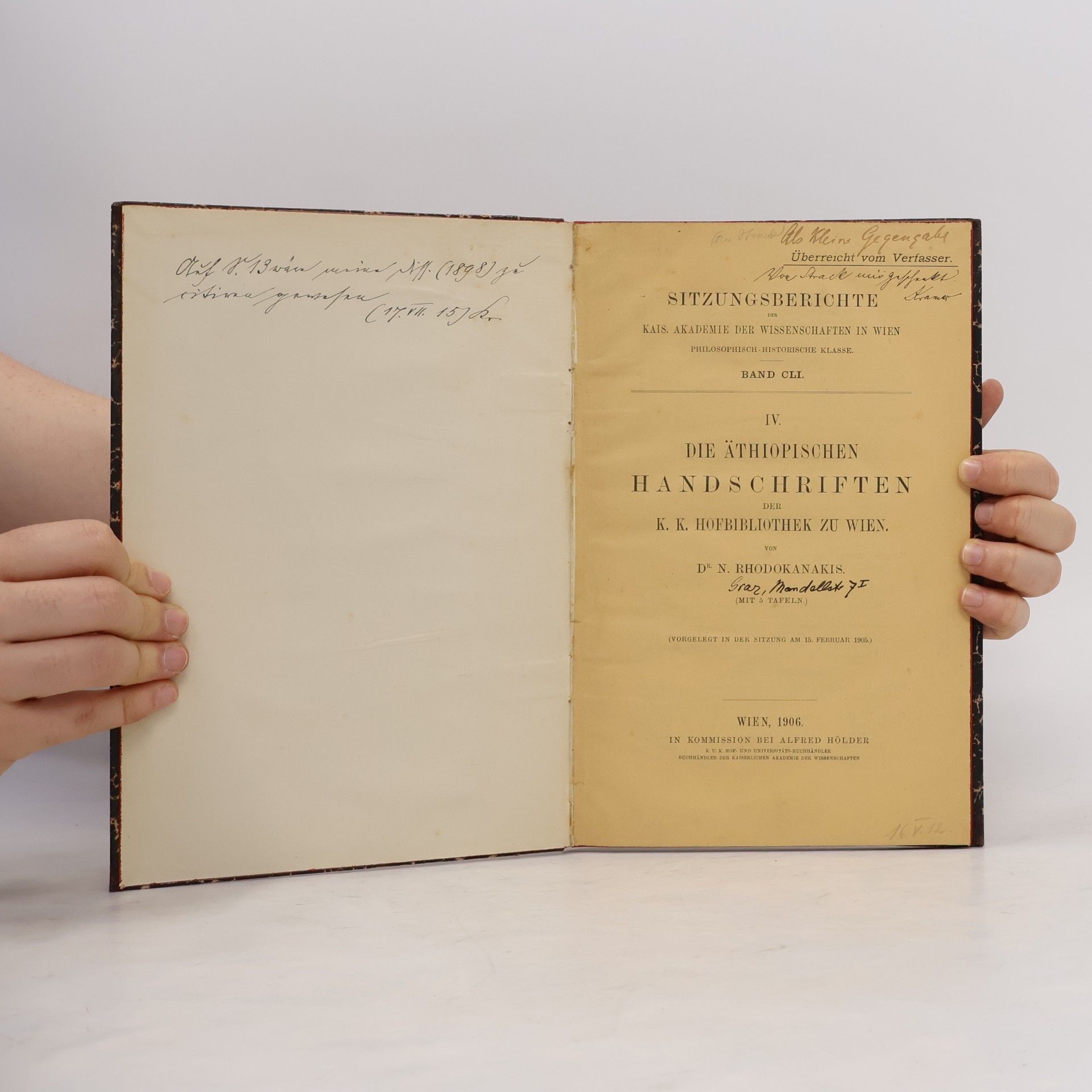 Nikolaus Rhodokanakis Die äthiopischen Handschriften der K. K. Hofbibliothek zu Wien