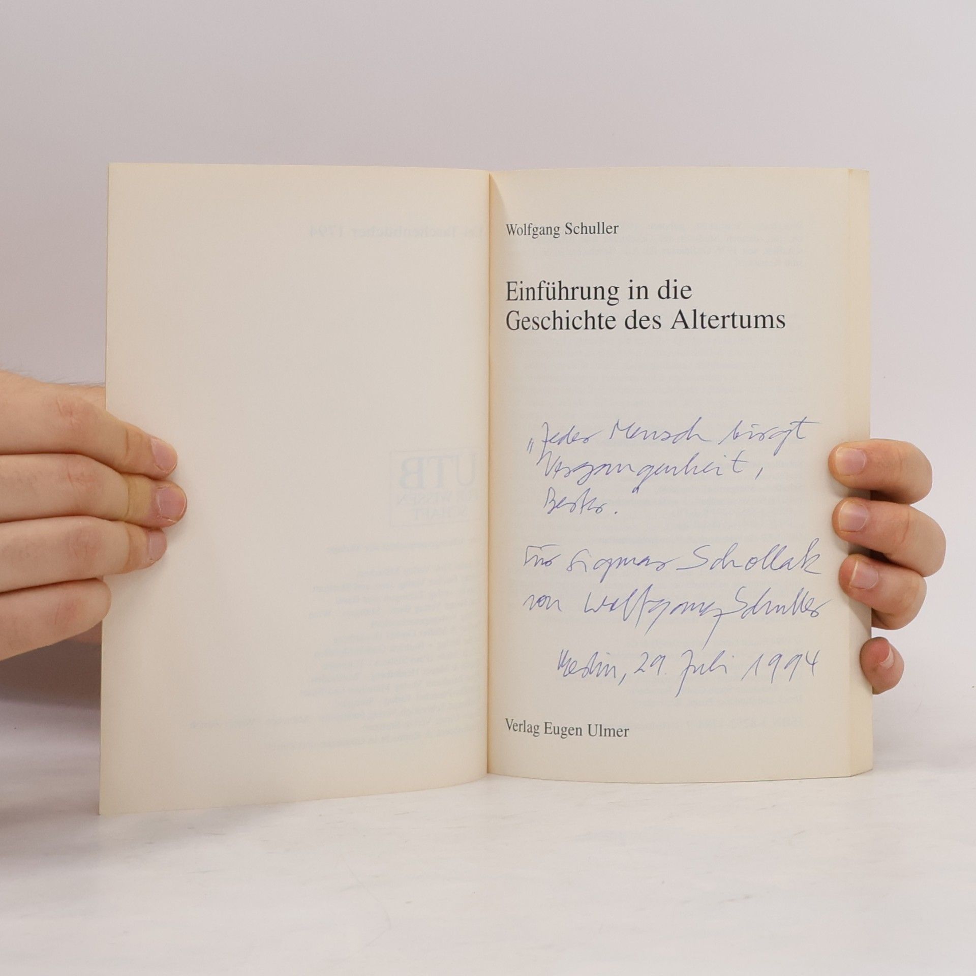 Wolfgang Schuller Uni-Taschenbücher: Einführung in die Geschichte des Altertums