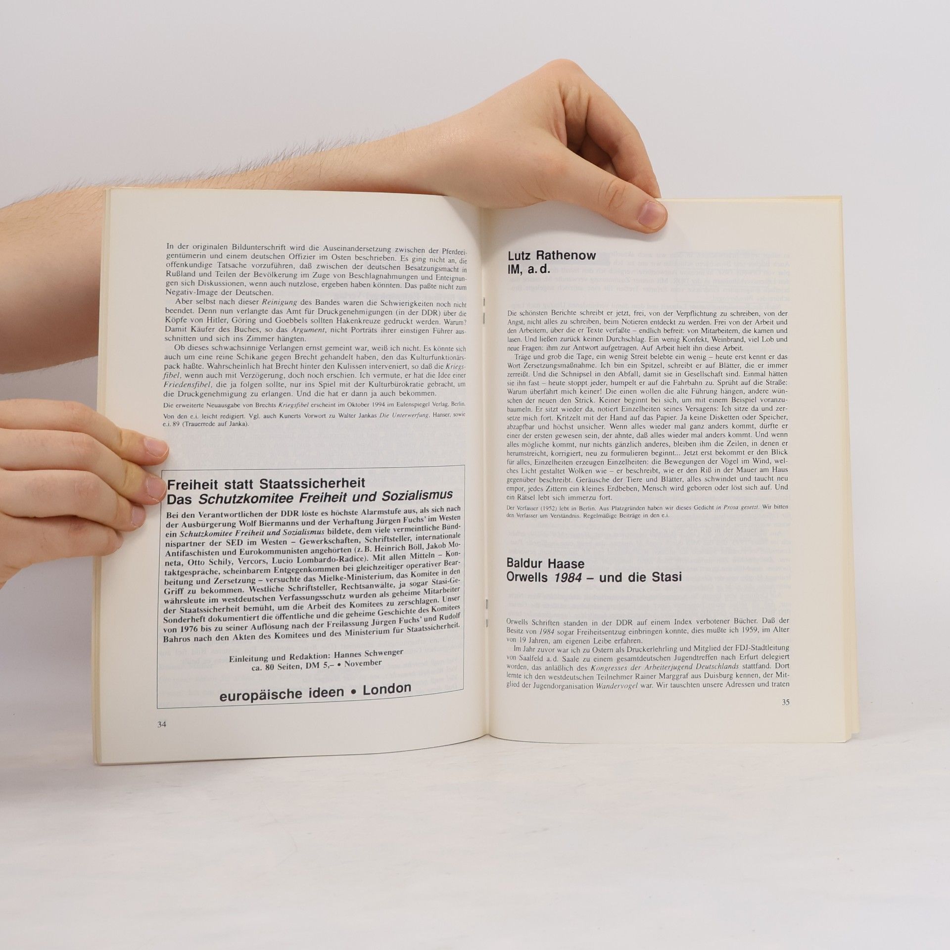 Various authors Europäische ideen 91. StasiSachen 5