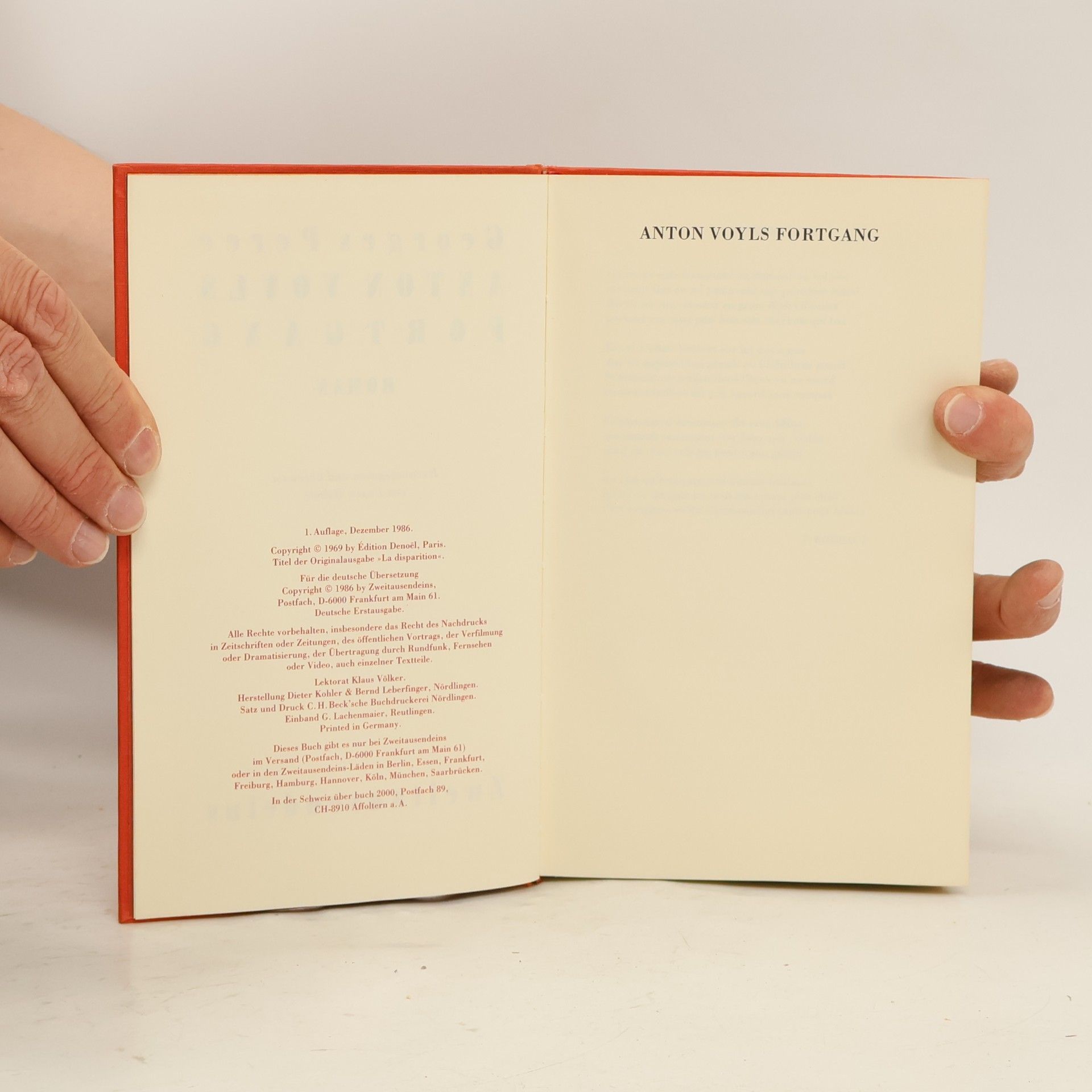 Georges Perec Anton Voyls Fortgang
