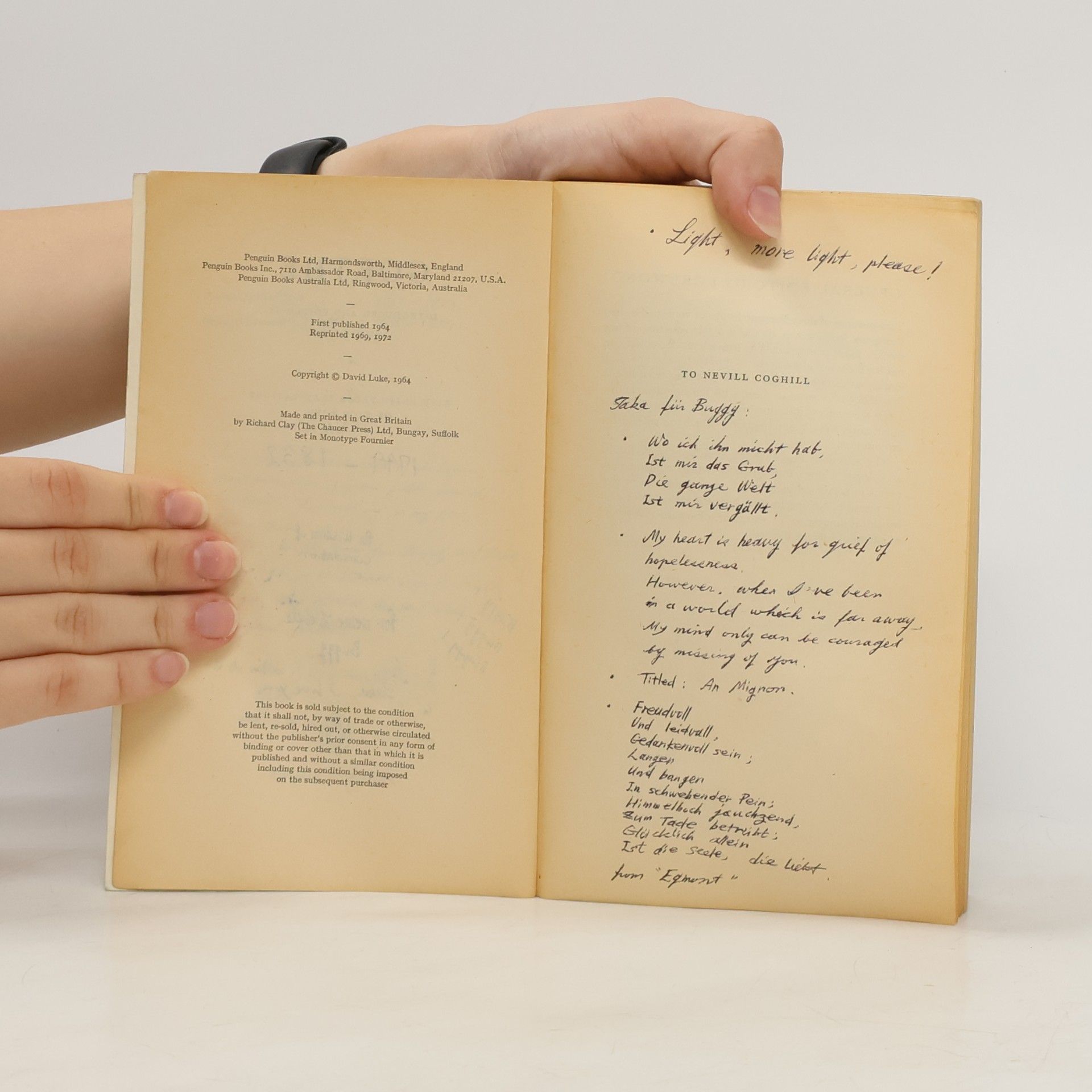 Johann Wolfgang von Goethe Selected Verse