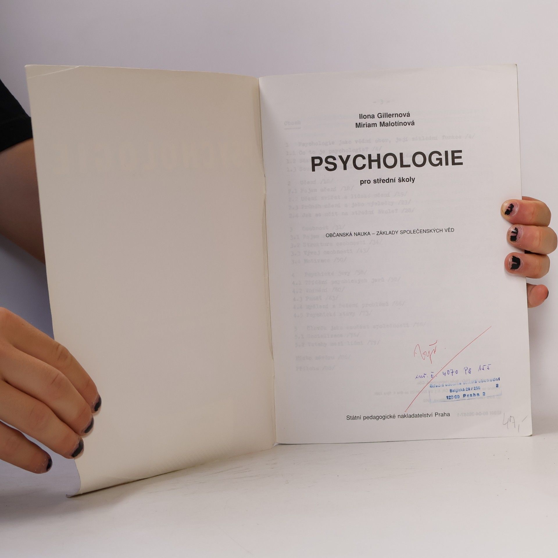 Ilona Gillernová Psychologie pro střední školy
