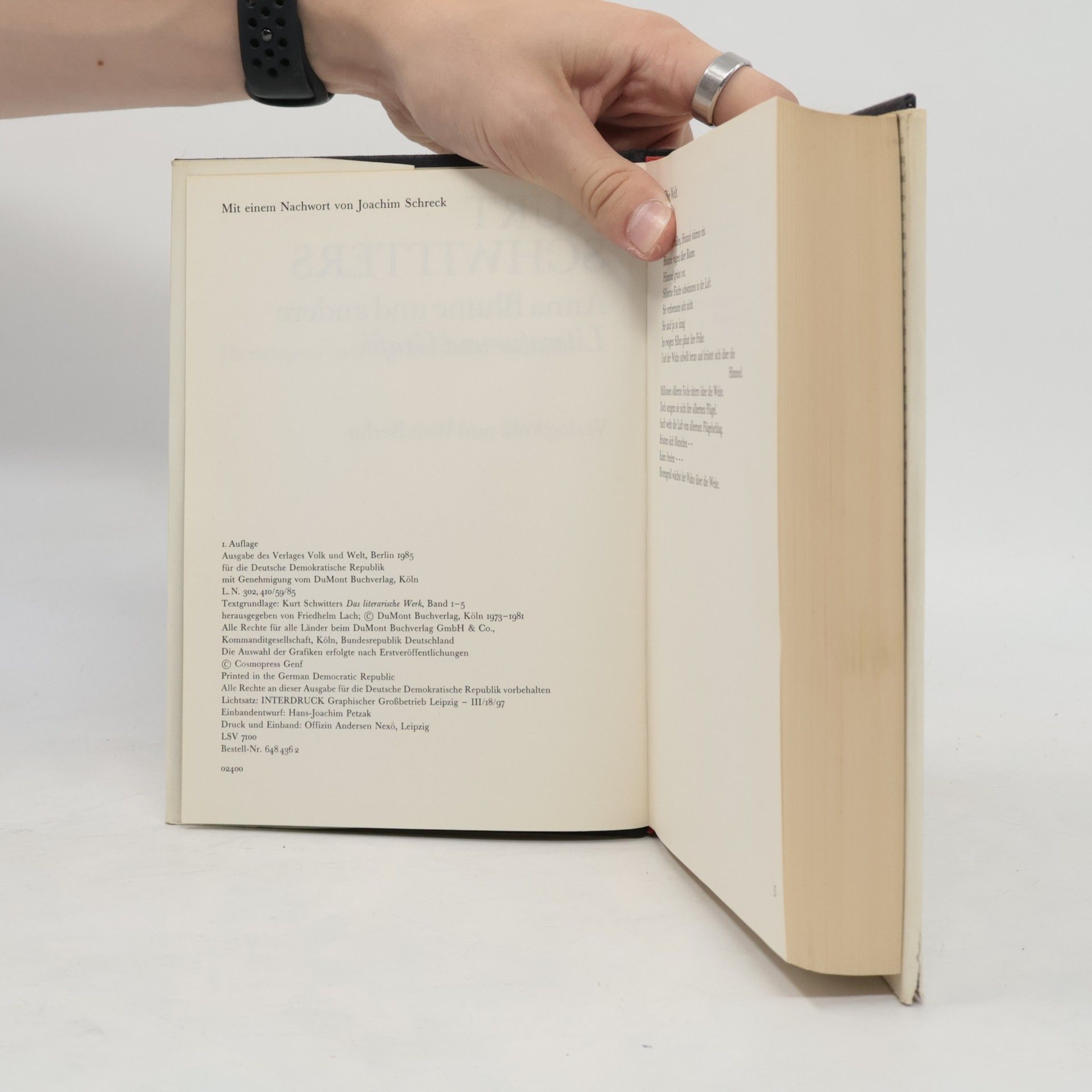 Kurt Schwitters Anna Blume und andere. Literatur und Grafik