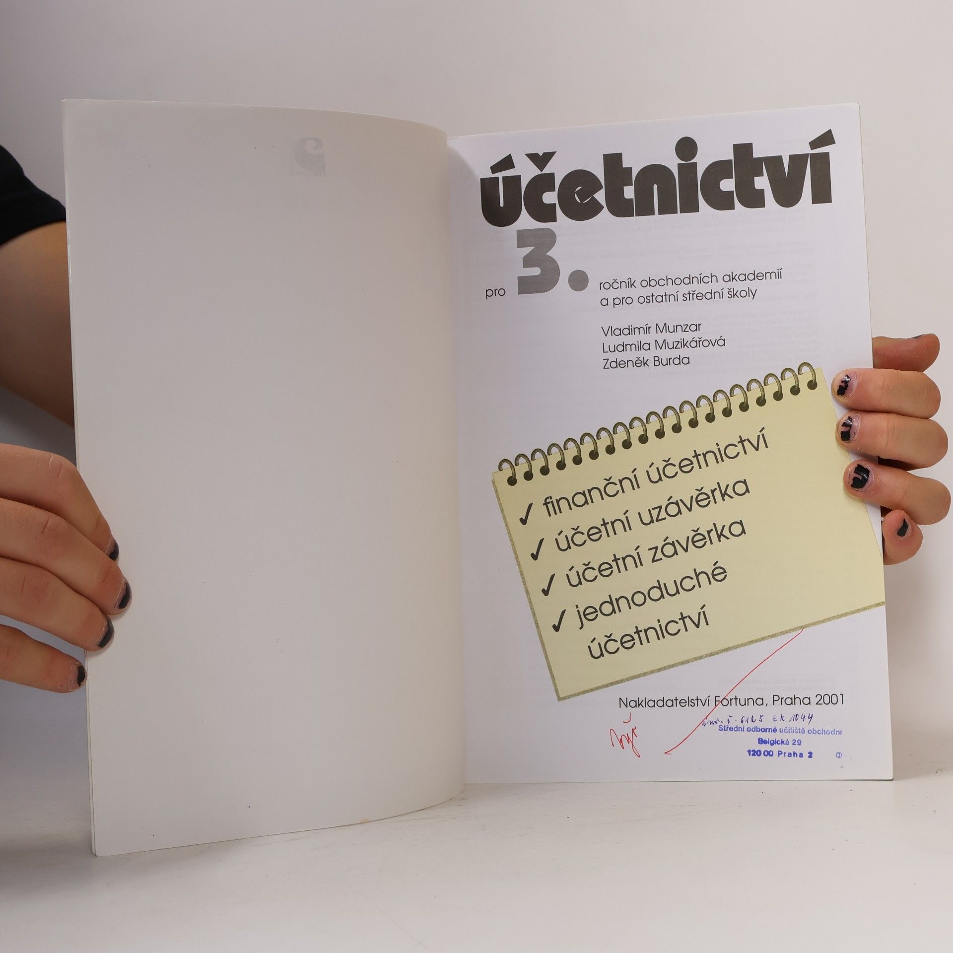 Vladimír Munzar Účetnictví pro 3. ročník obchodních akademií a pro ostatní střední školy