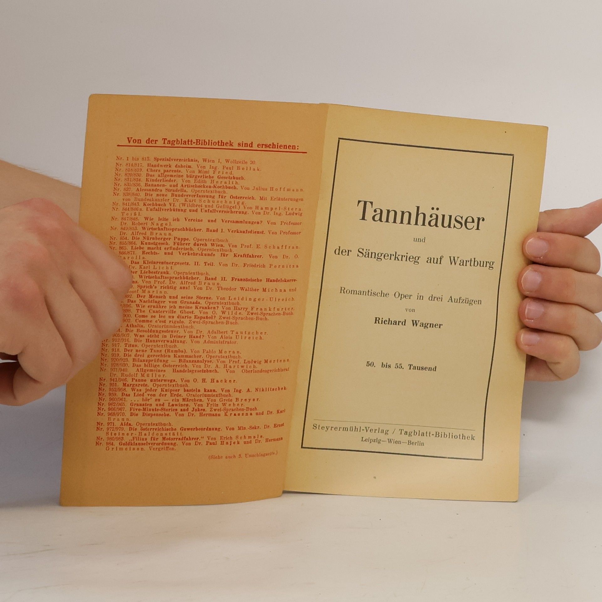 Richard Wagner Tannhäuser und der Sängerkrieg auf Wartburg