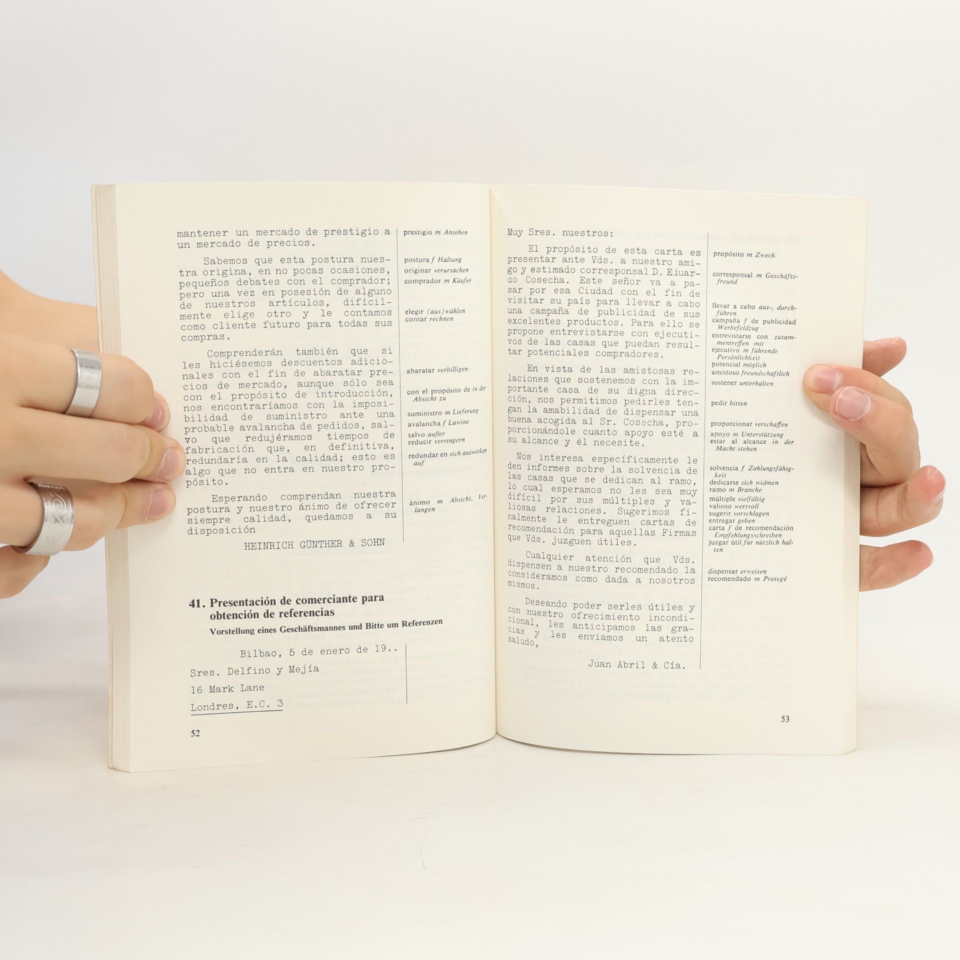 Juan José de Pablo 100 [Hundert] Briefe Spanisch für Export und Import