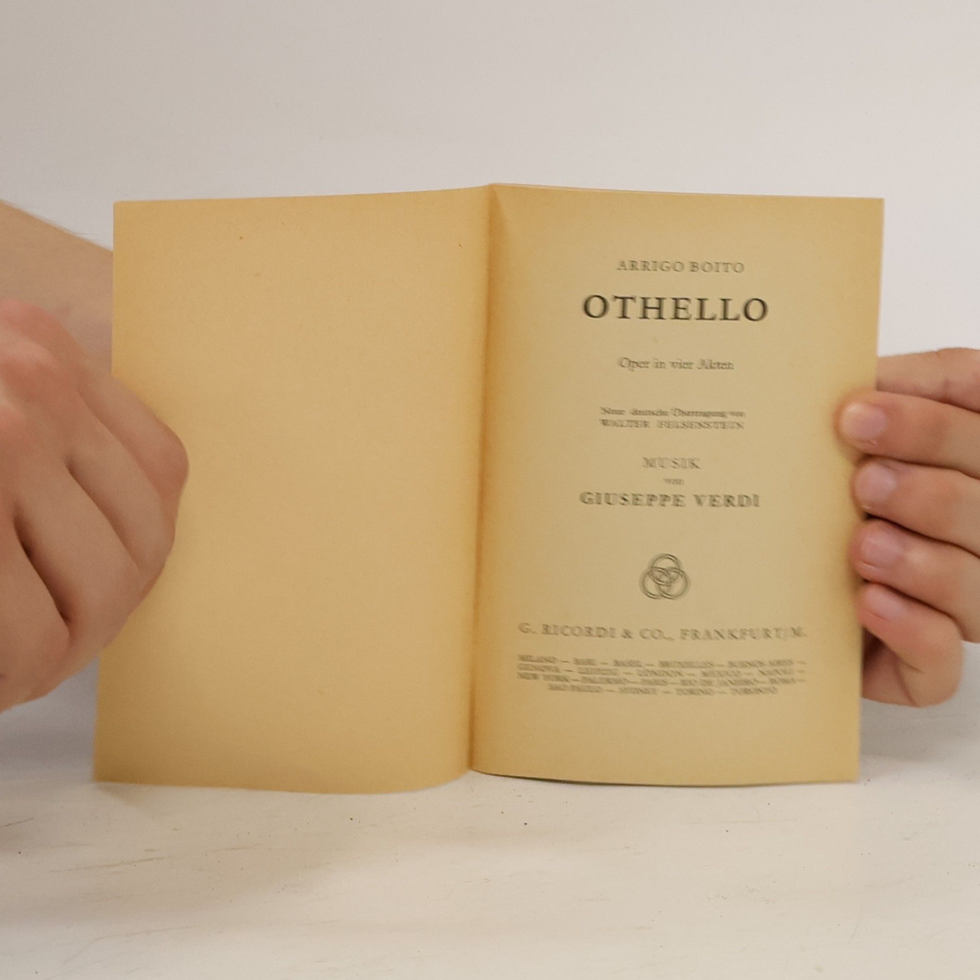 Giuseppe Verdi Othello. Oper in vier Akten