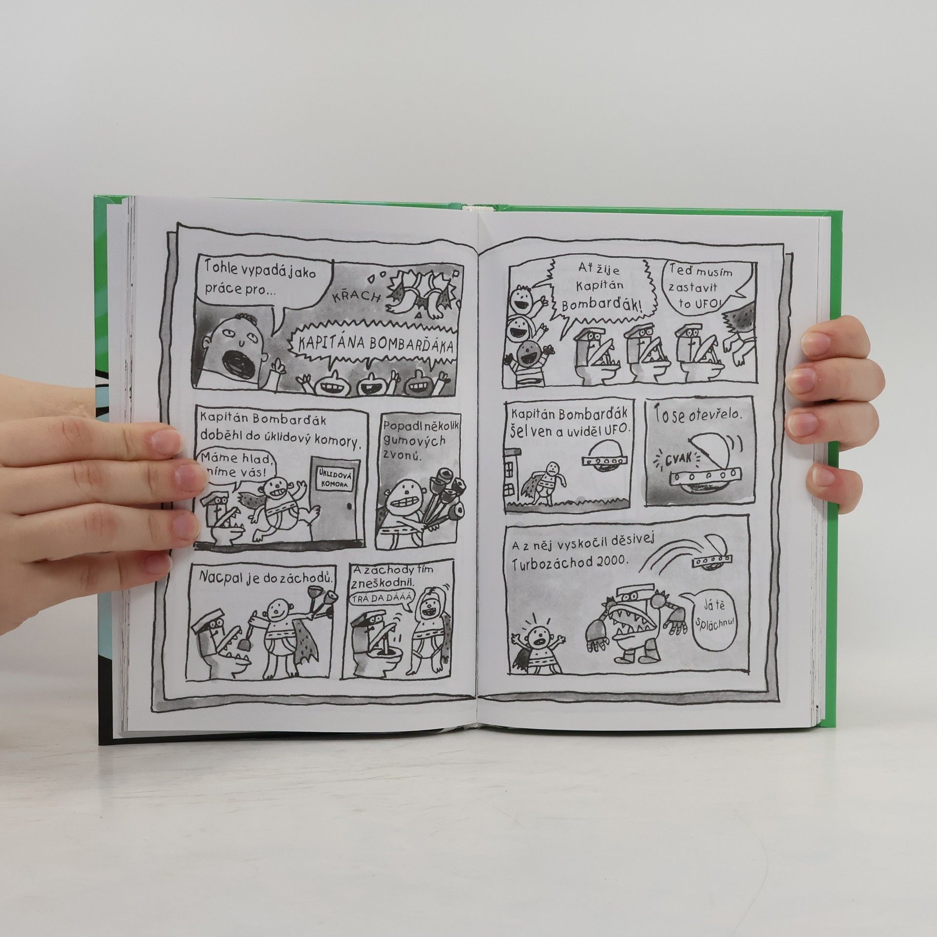 Dav Pilkey Kapitán Bombarďák a útok mluvících záchodů
