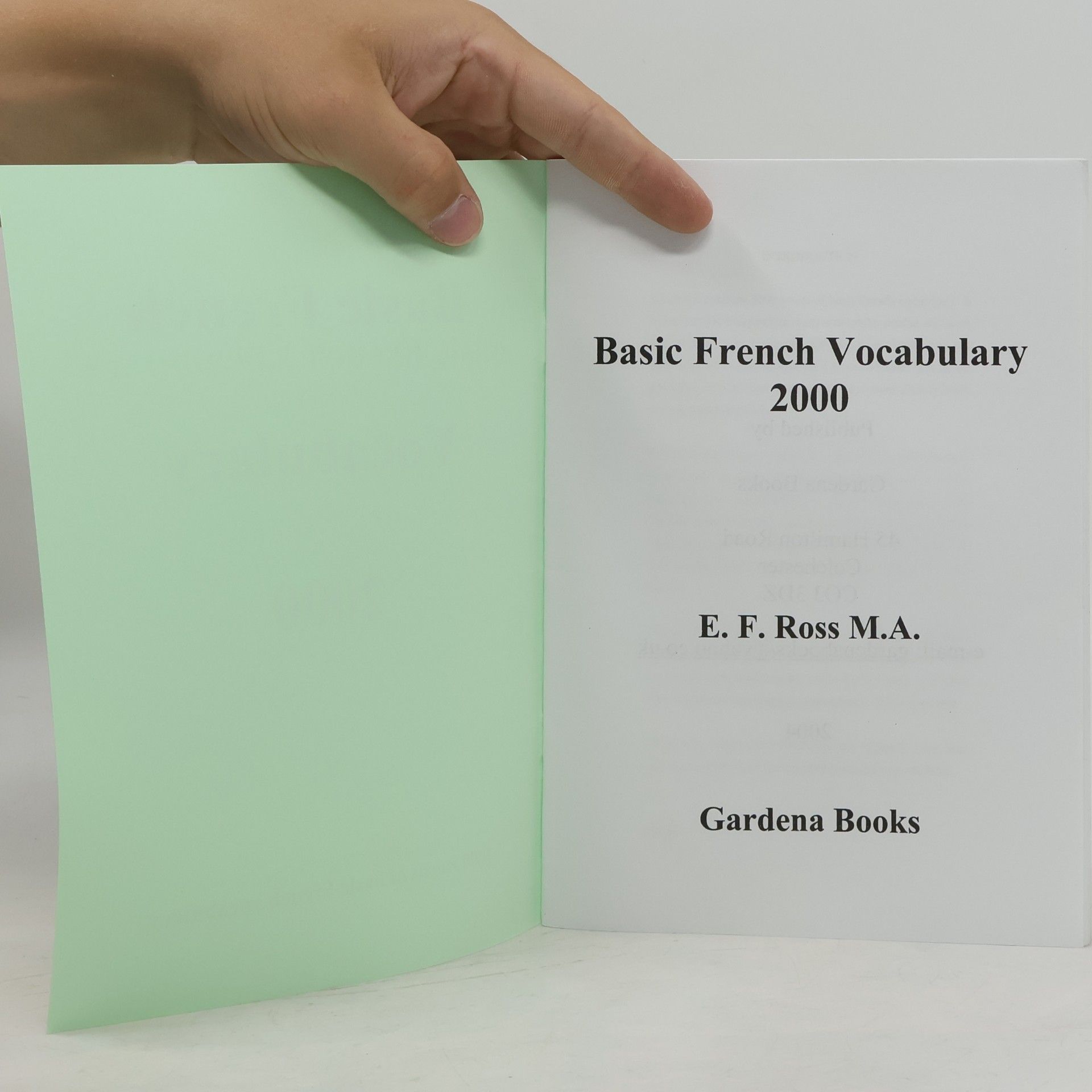 E. F. Ross Basic French Vocabulary 2000