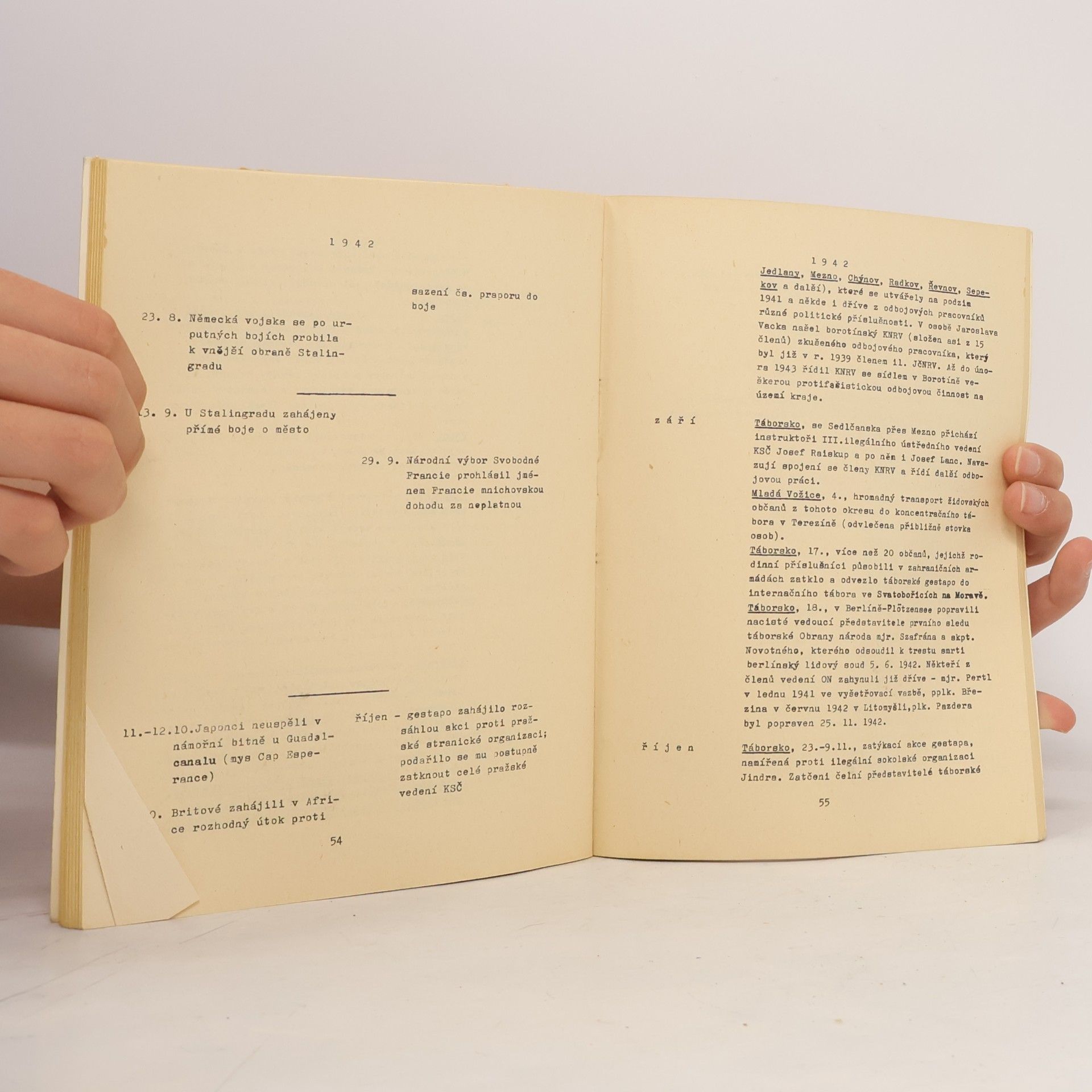 Autorenkollektiv Kalendář dějin okupace, protifašistického boje a osvobození Táborska Sovětskou armádou