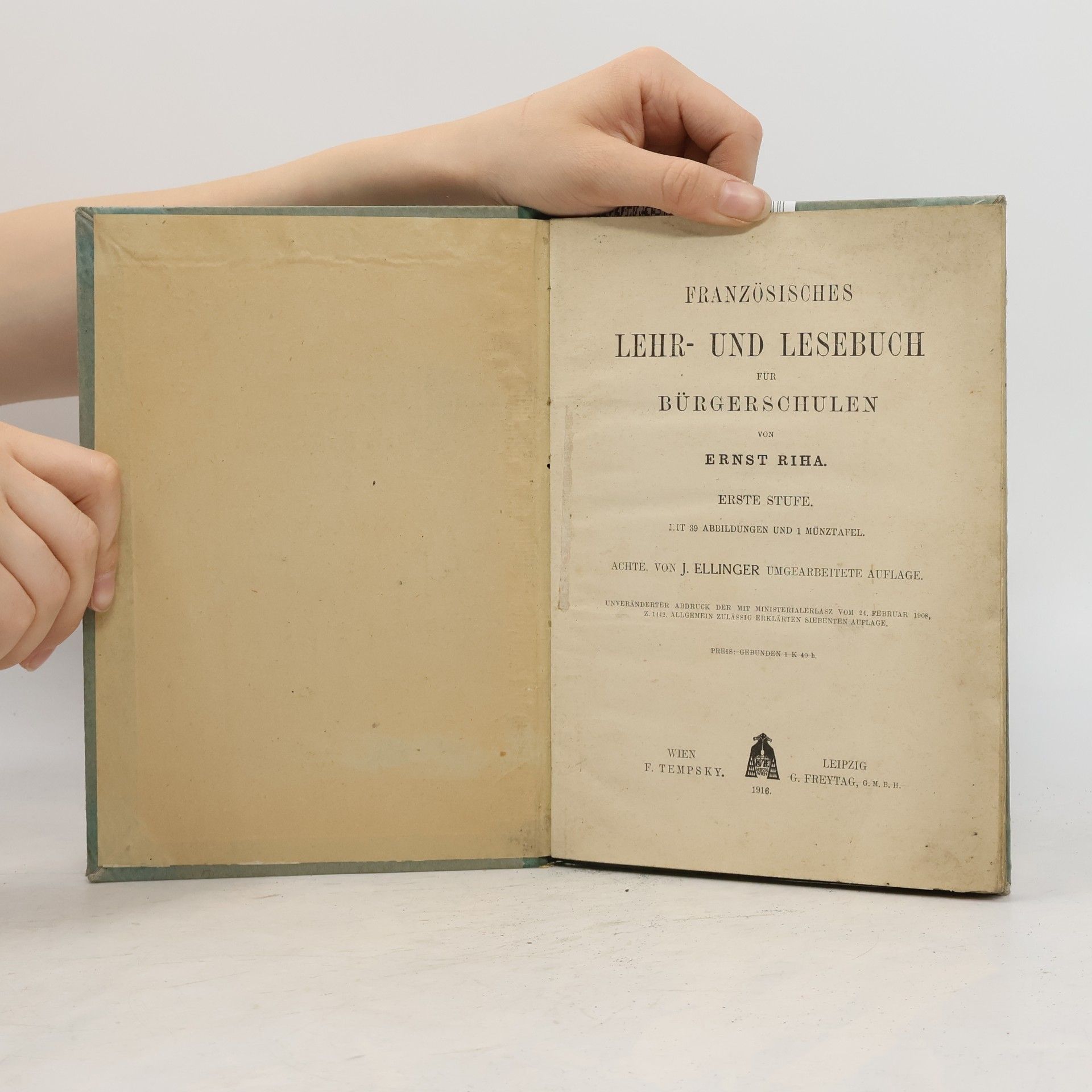 E. Říha Französisches Lehr- und Lesebuch für Bürgerschulen I.
