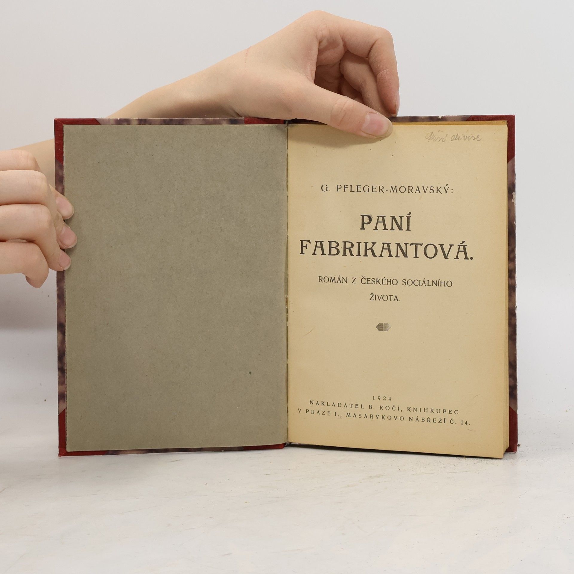 Gustav Pfleger Moravský Paní fabrikantová