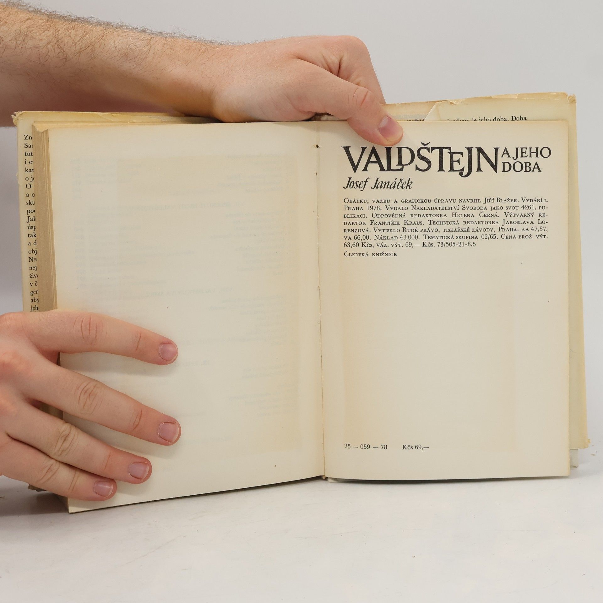 Josef Janáček Valdštejn a jeho doba