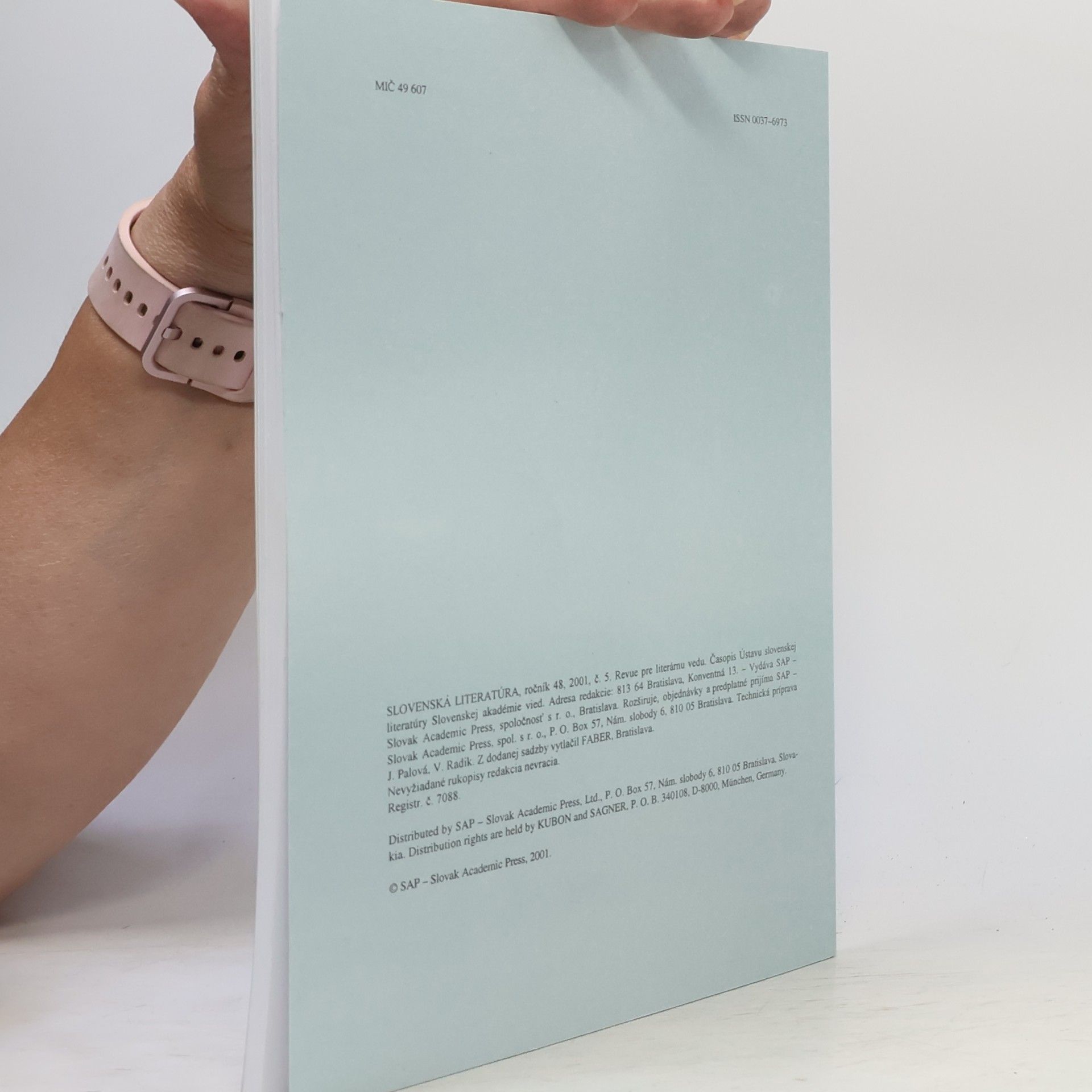 Autorenkollektiv Slovenská literatúra 5/2001