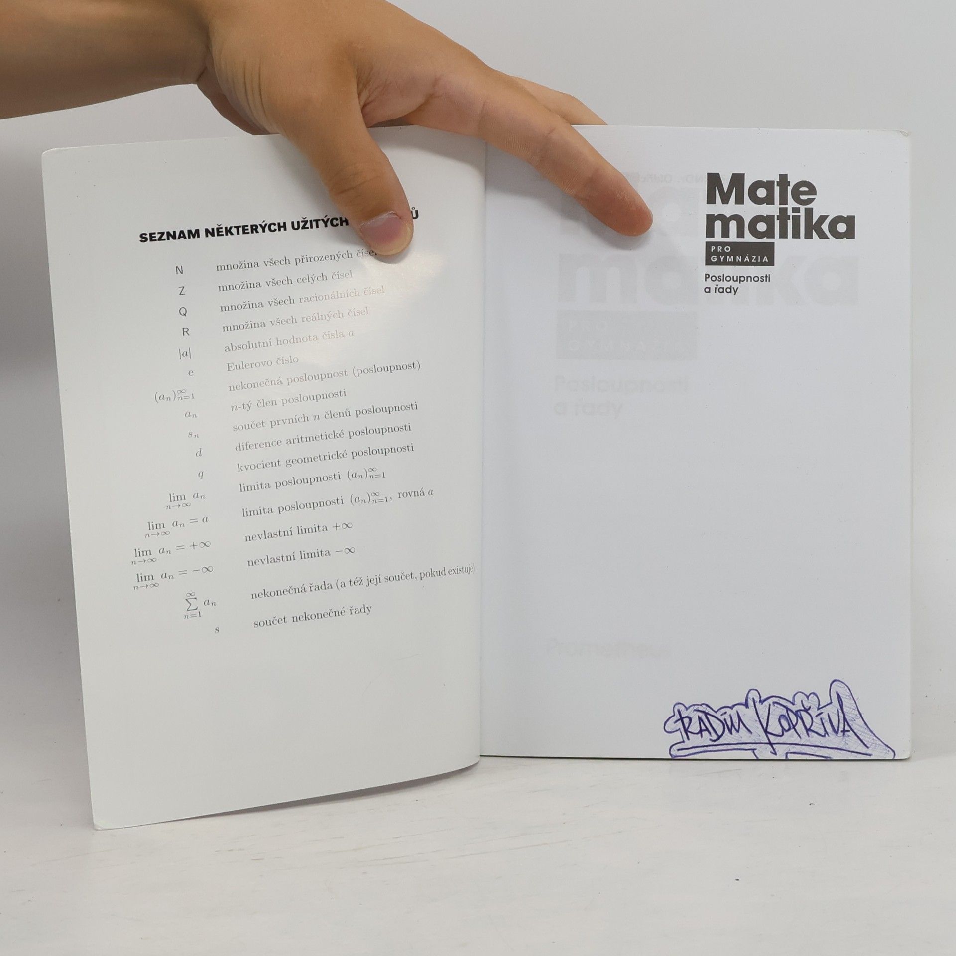 Oldřich Odvárko Matematika pro gymnázia. Posloupnosti a řady