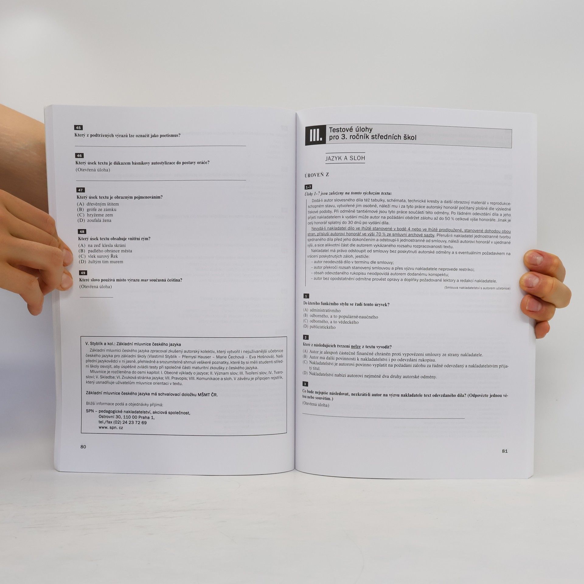Jiří Kostečka Nová maturita z českého jazyka a literatury : testové úlohy