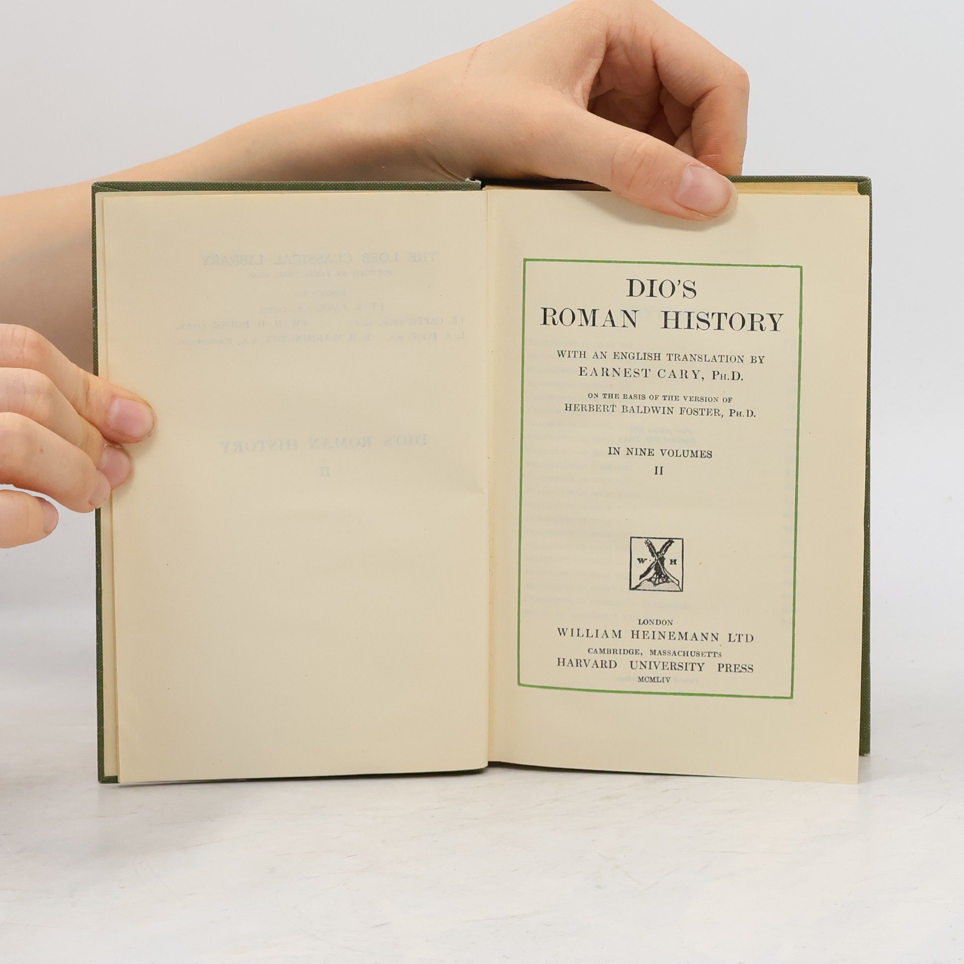 Herbert Baldwin Foster Dio's Roman History II.