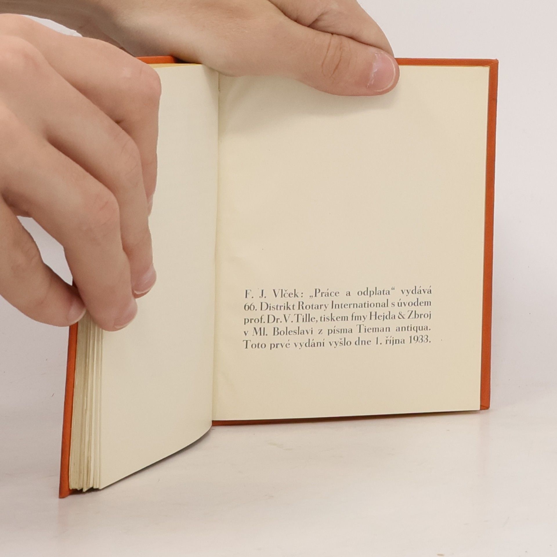 František Josef Vlček Práce a odplata