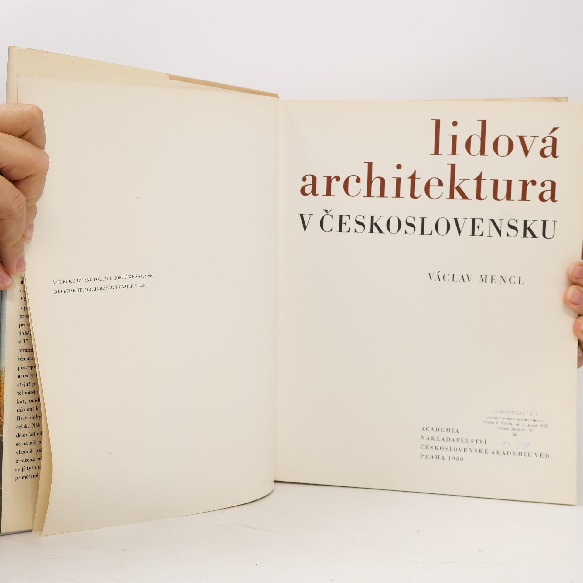 Václav Mencl Lidová architektura v Československu