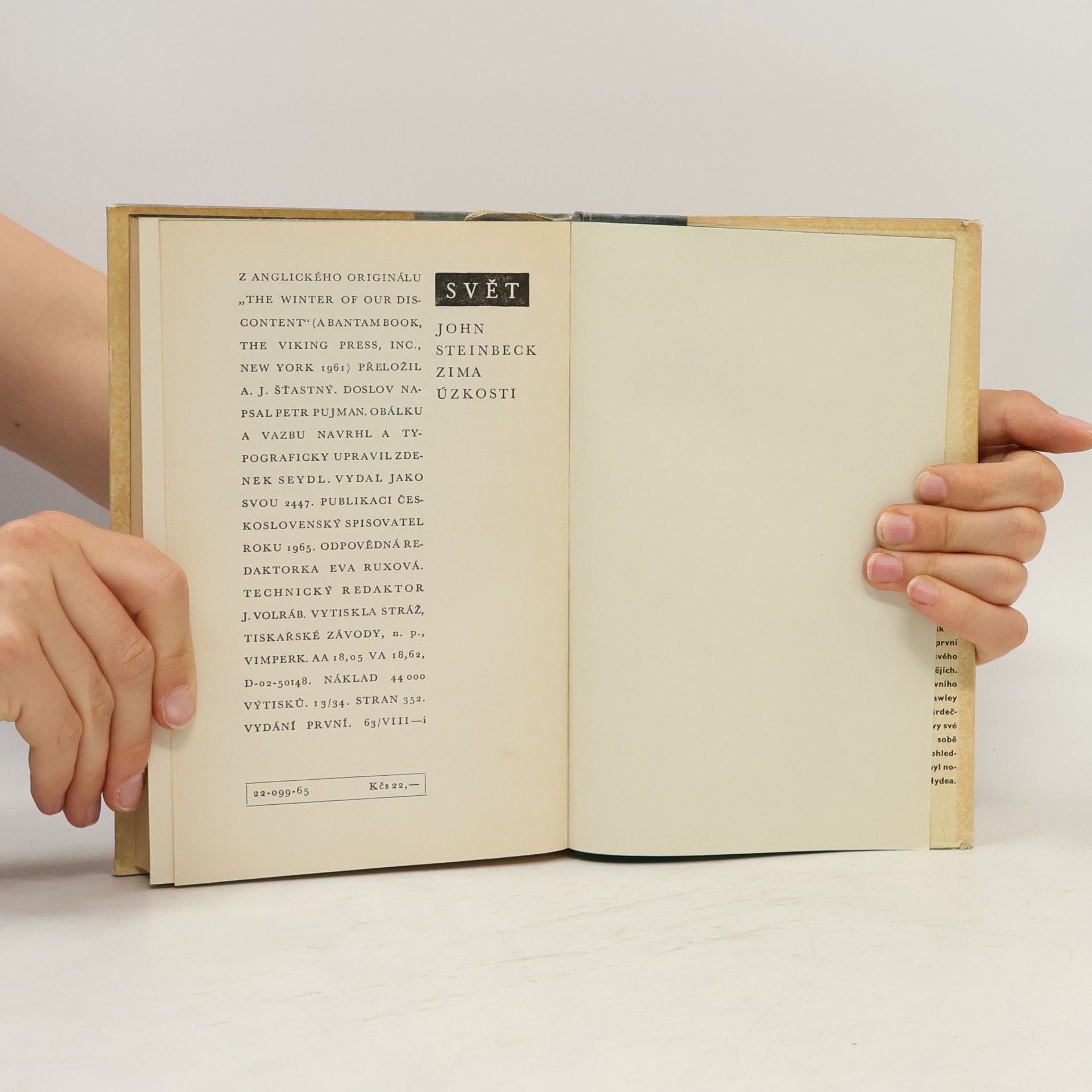 John Steinbeck Zima úzkosti