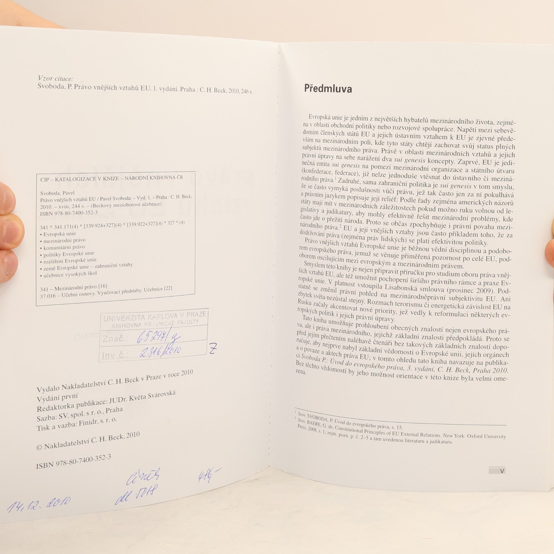 Pavel Svoboda Právo vnějších vztahů EU