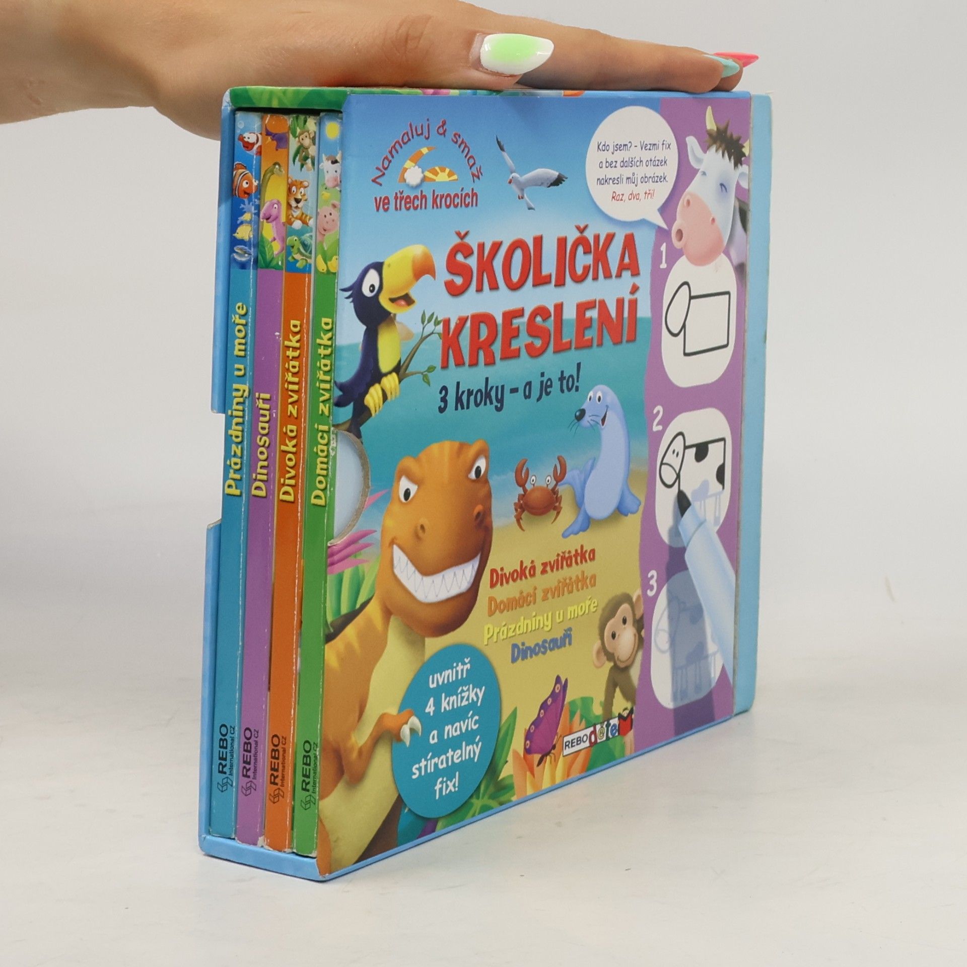 Kolektív autorov Školička kreslení: 3 kroky - a je to! (4 svazky, box)