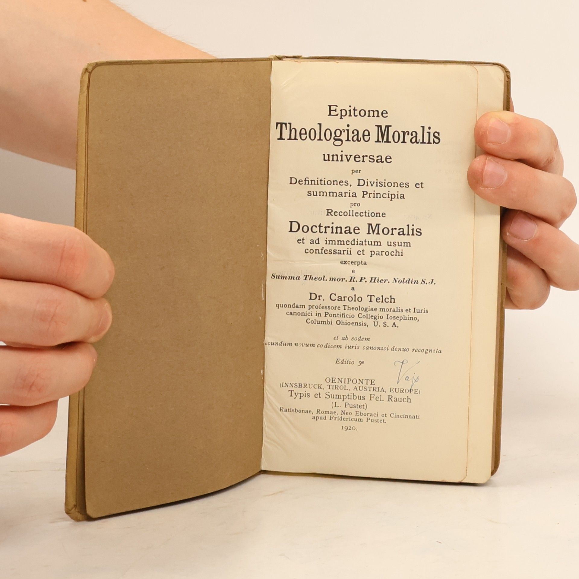 Carolo Telch Epitome Theologiae Moralis