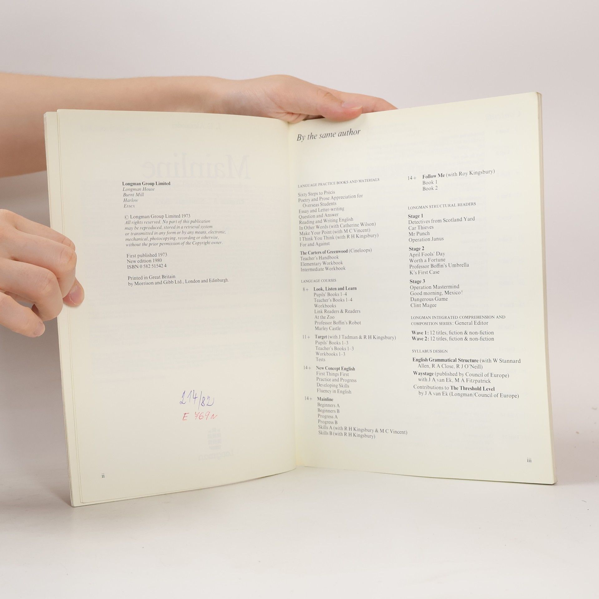 Louis George Alexander Mainline. Progress A. Students' Book