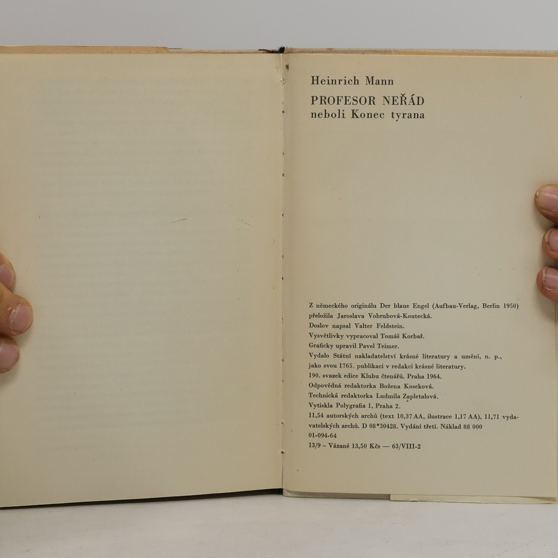 Heinrich Mann Profesor Neřád neboli Konec tyrana