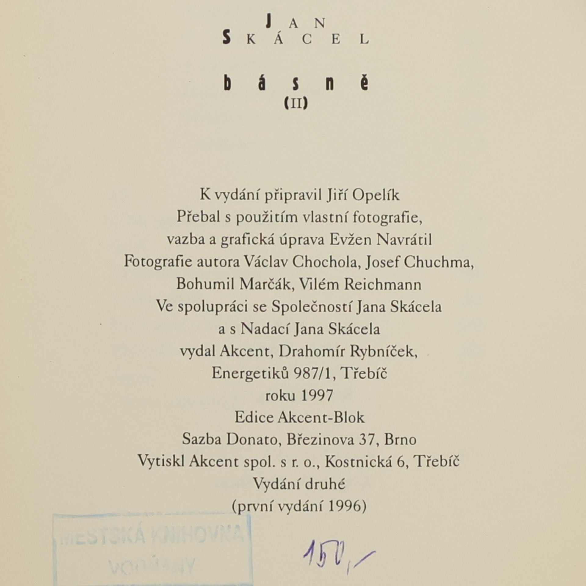 Jan Skácel Básně II