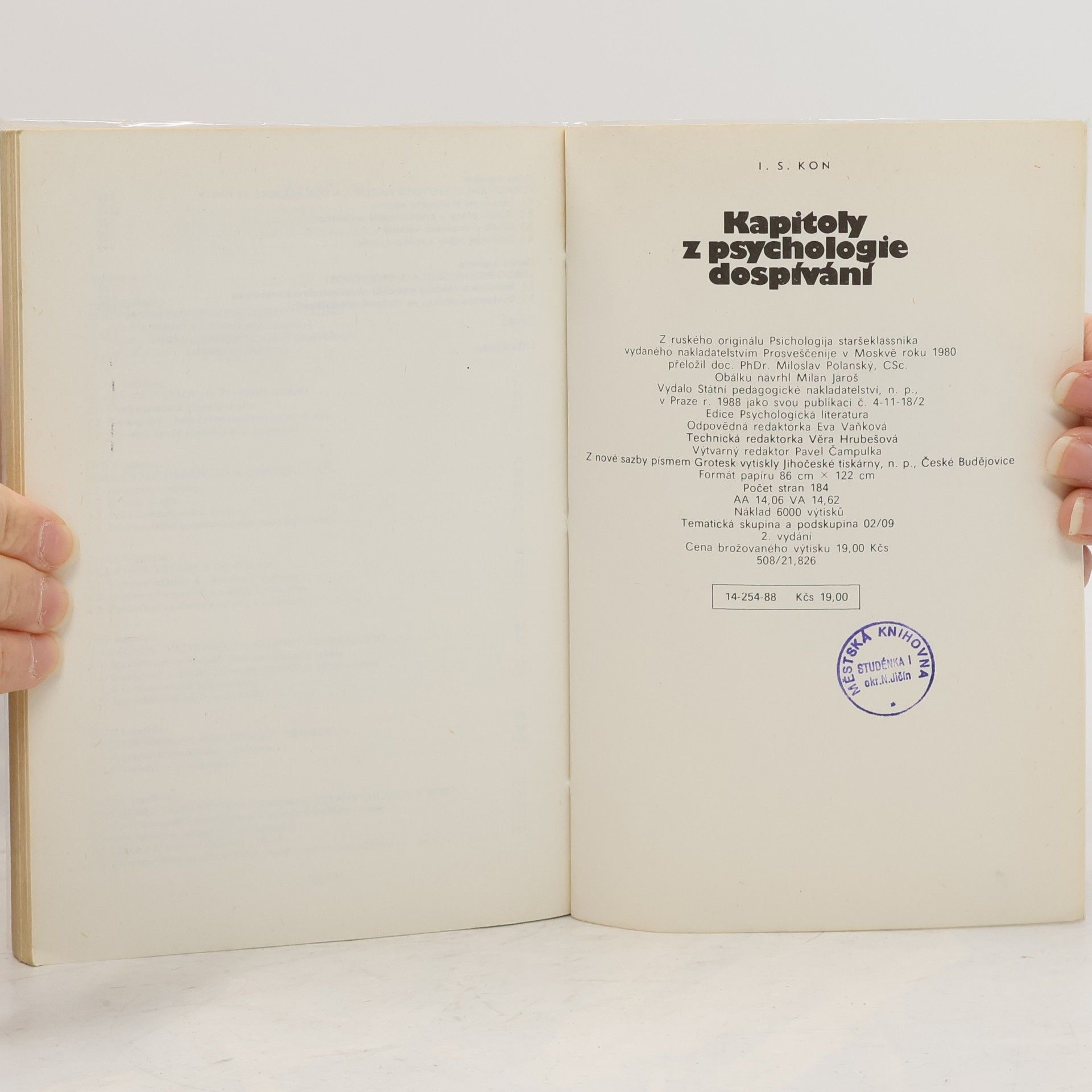 Miloslav Polanský Kapitoly z psychologie dospívání
