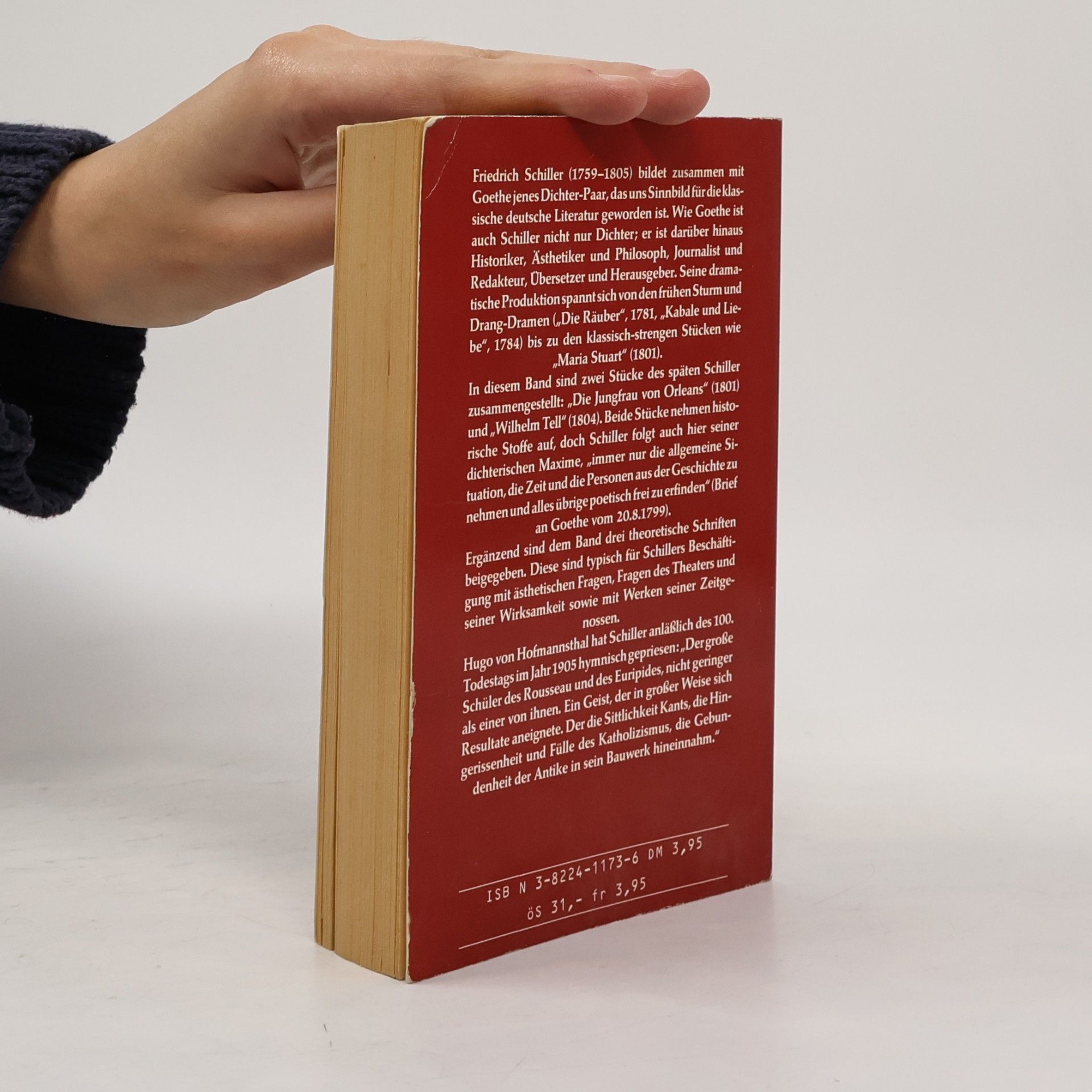 Friedrich Schiller Deutsche Klassiker: Die Jungfrau von Orleans ; Wilhelm Tell ; Ästhetische Schriften