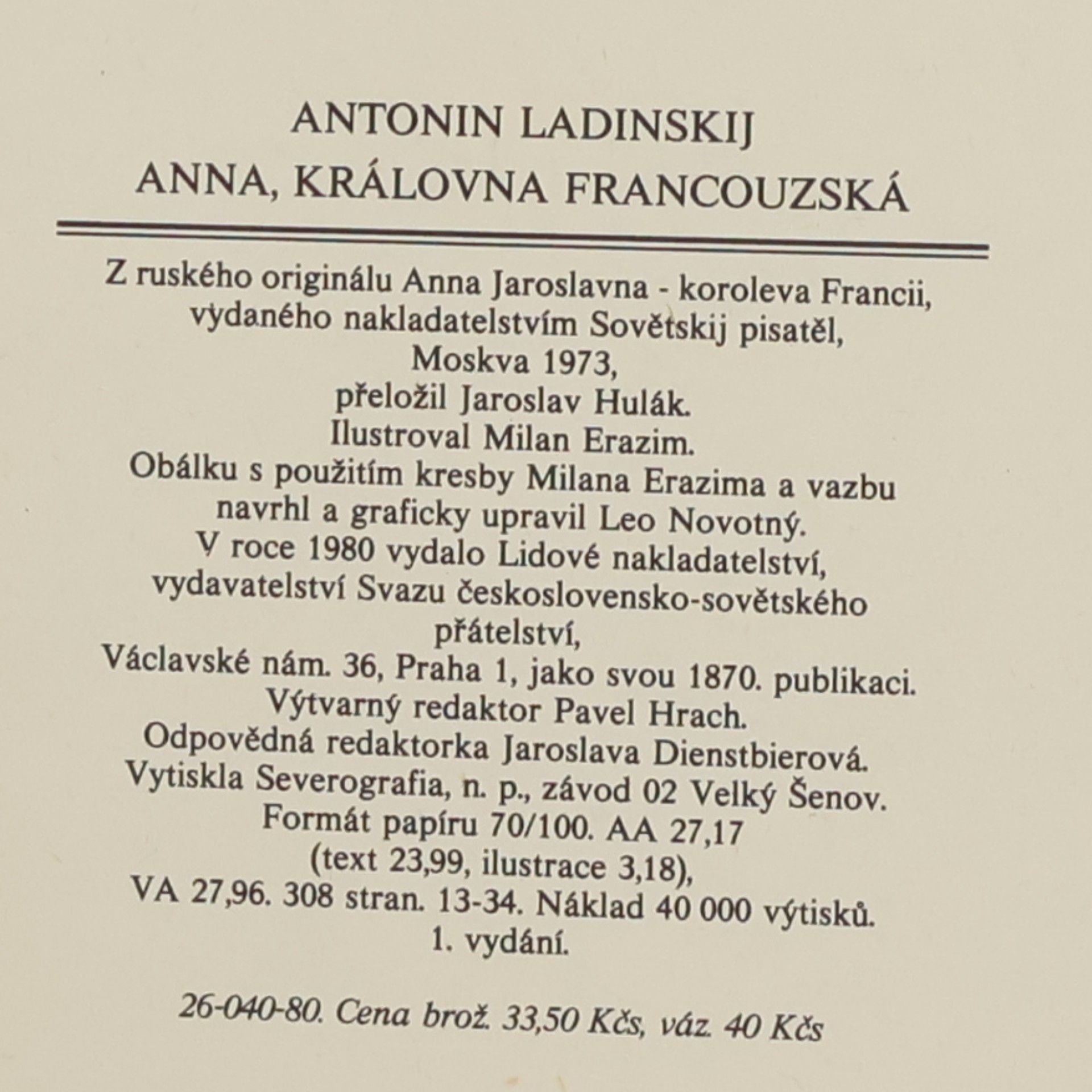 Antonín Ladinskij Anna, královna francouzská