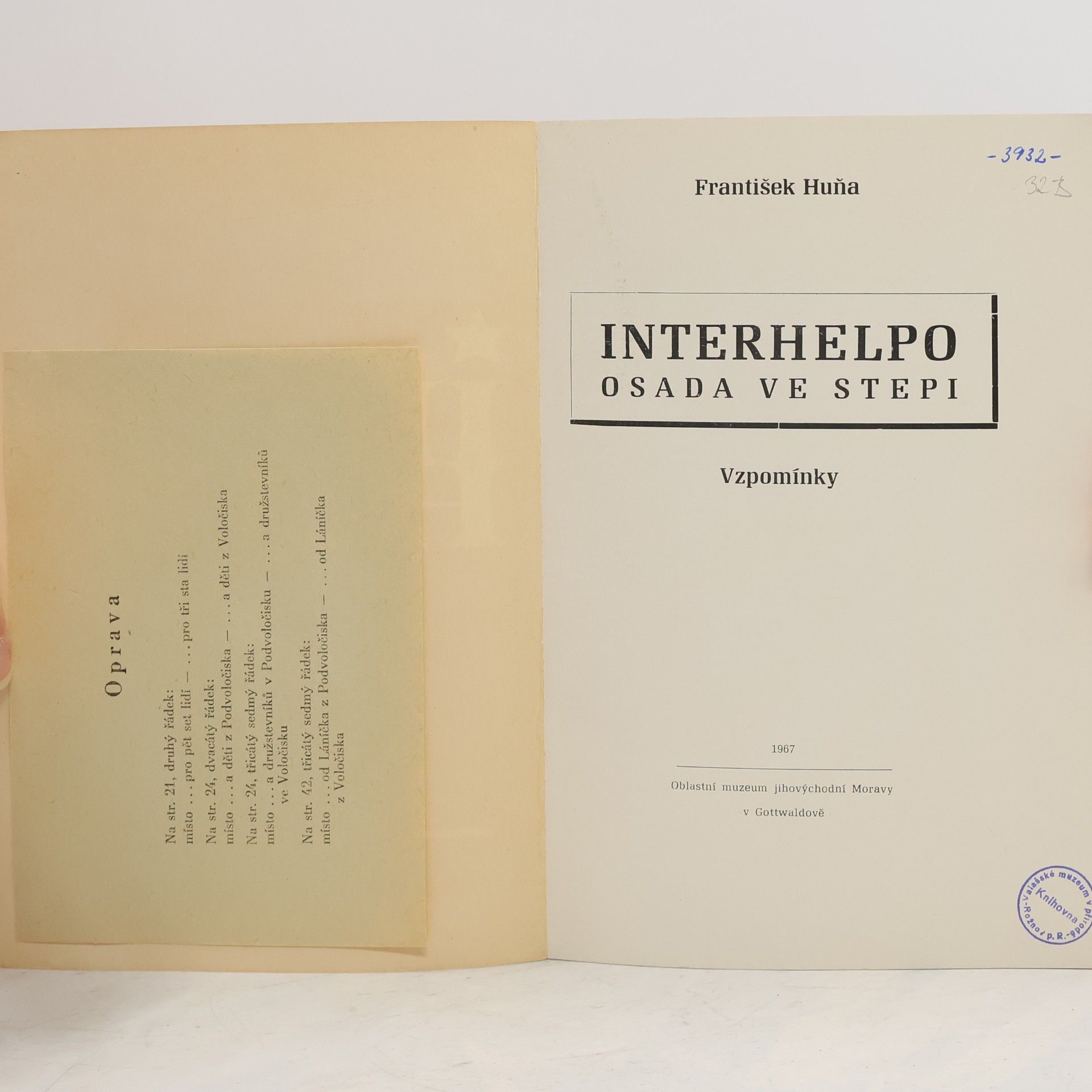František Huňa Interhelpo. Osada ve stepi