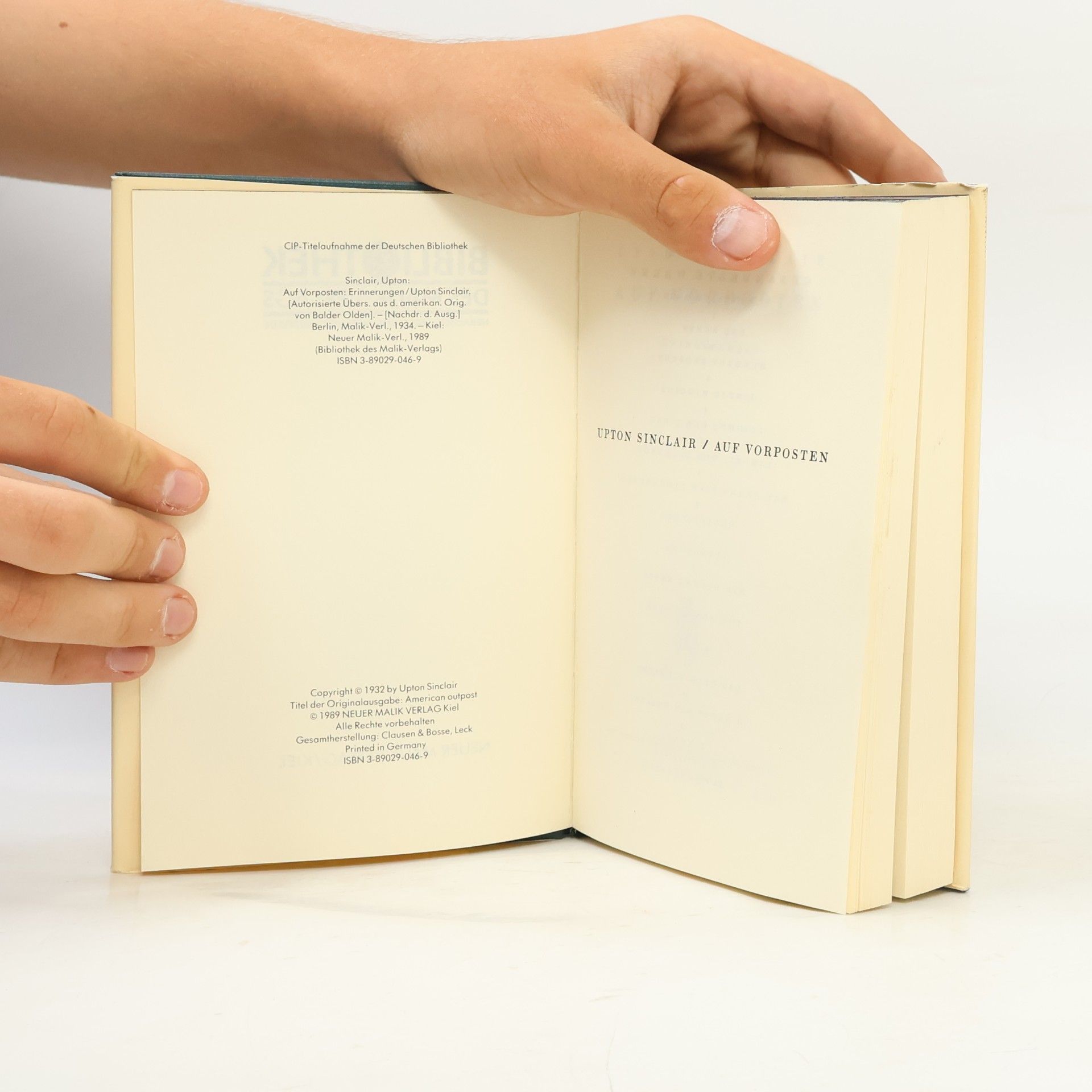 Upton Sinclair Auf Vorposten: Erinnerungen