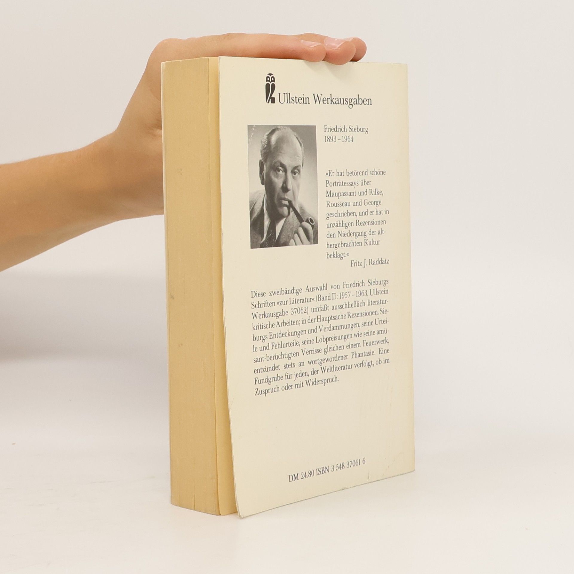 Friedrich Sieburg Zur Literatur 1924 - 1956