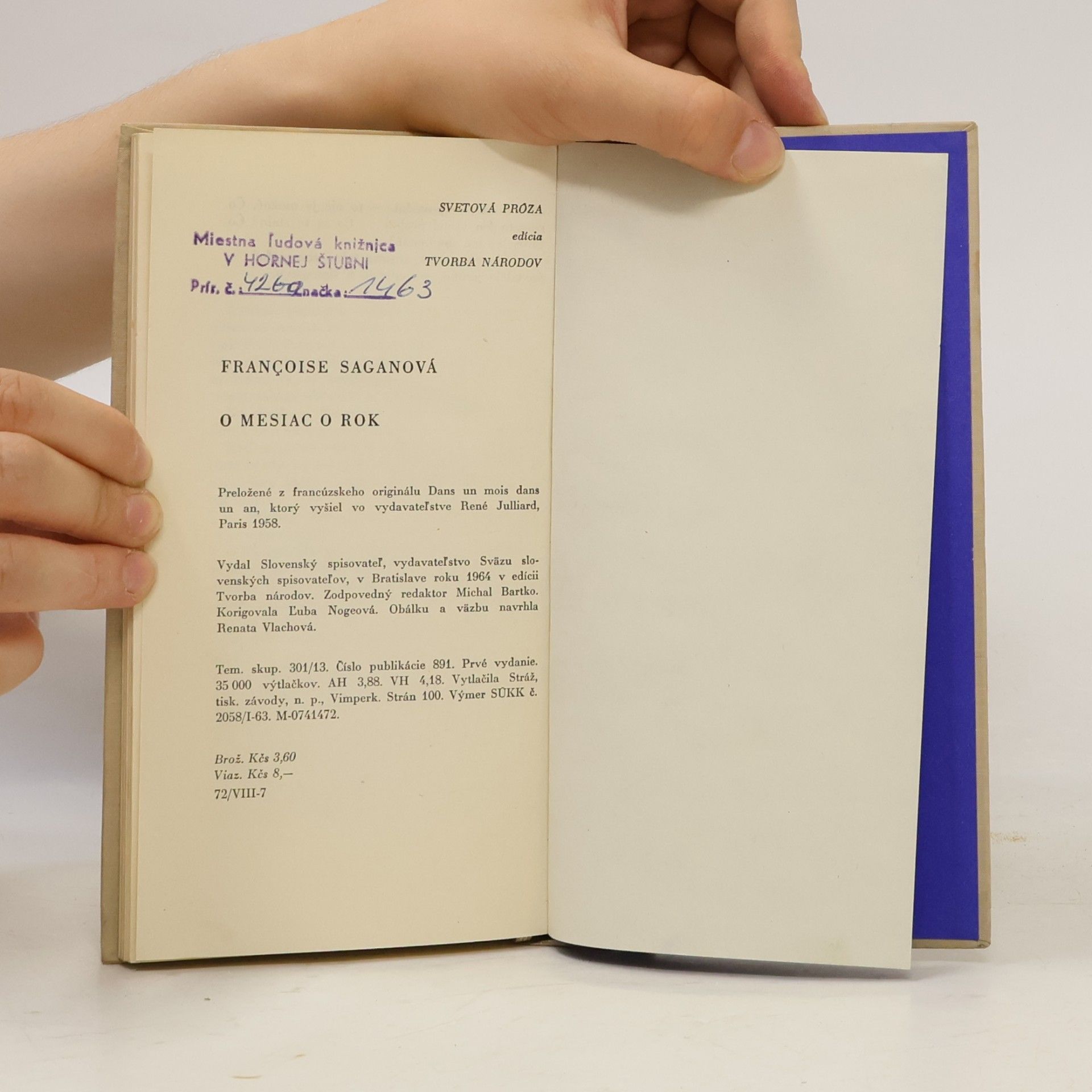 Françoise Sagan O mesiac o rok