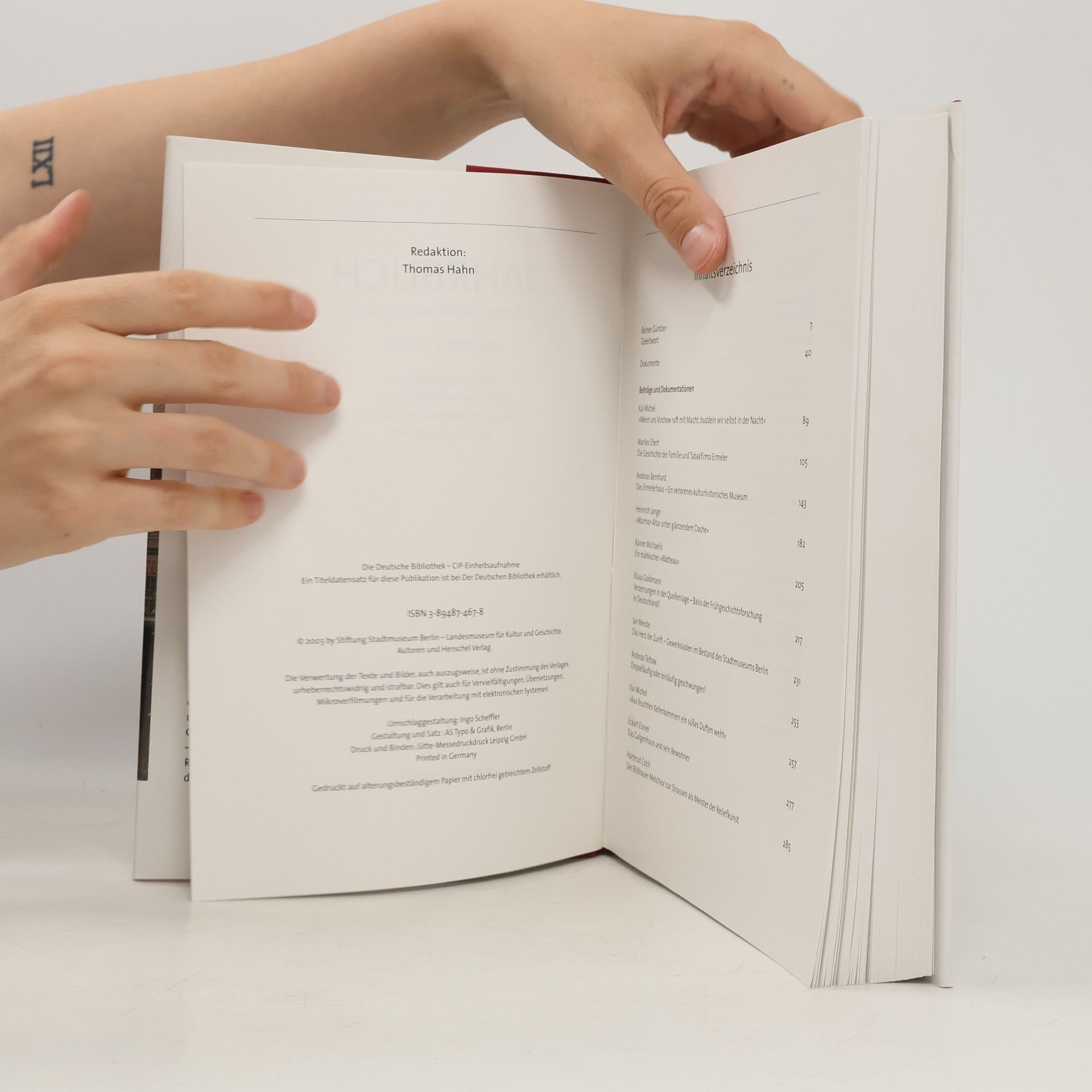 Reiner Güntzer Jahrbuch Stiftung Stadtmuseum Berlin: 2002