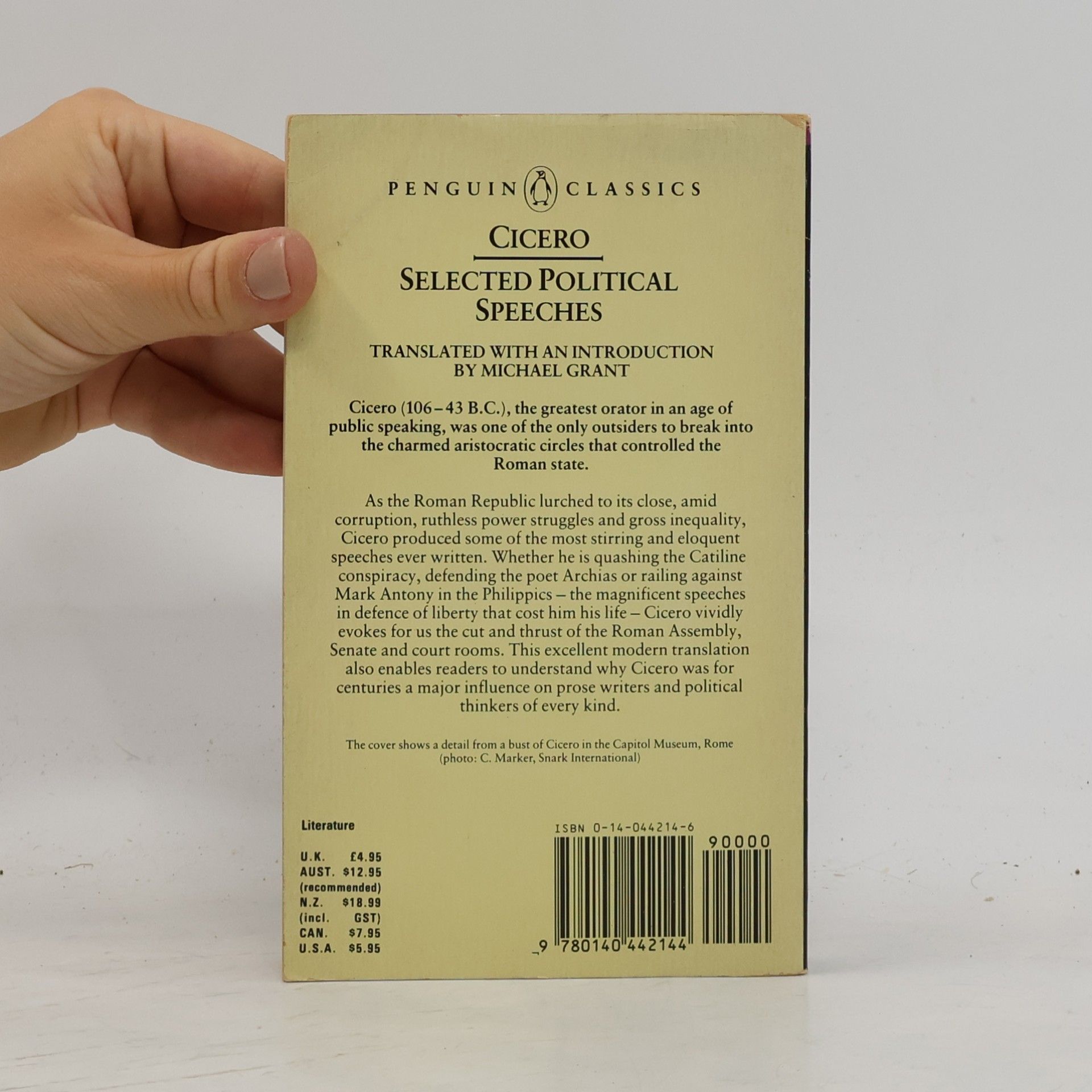 Marcus Tullius Cicero Penguin Classics: Selected Political Speeches