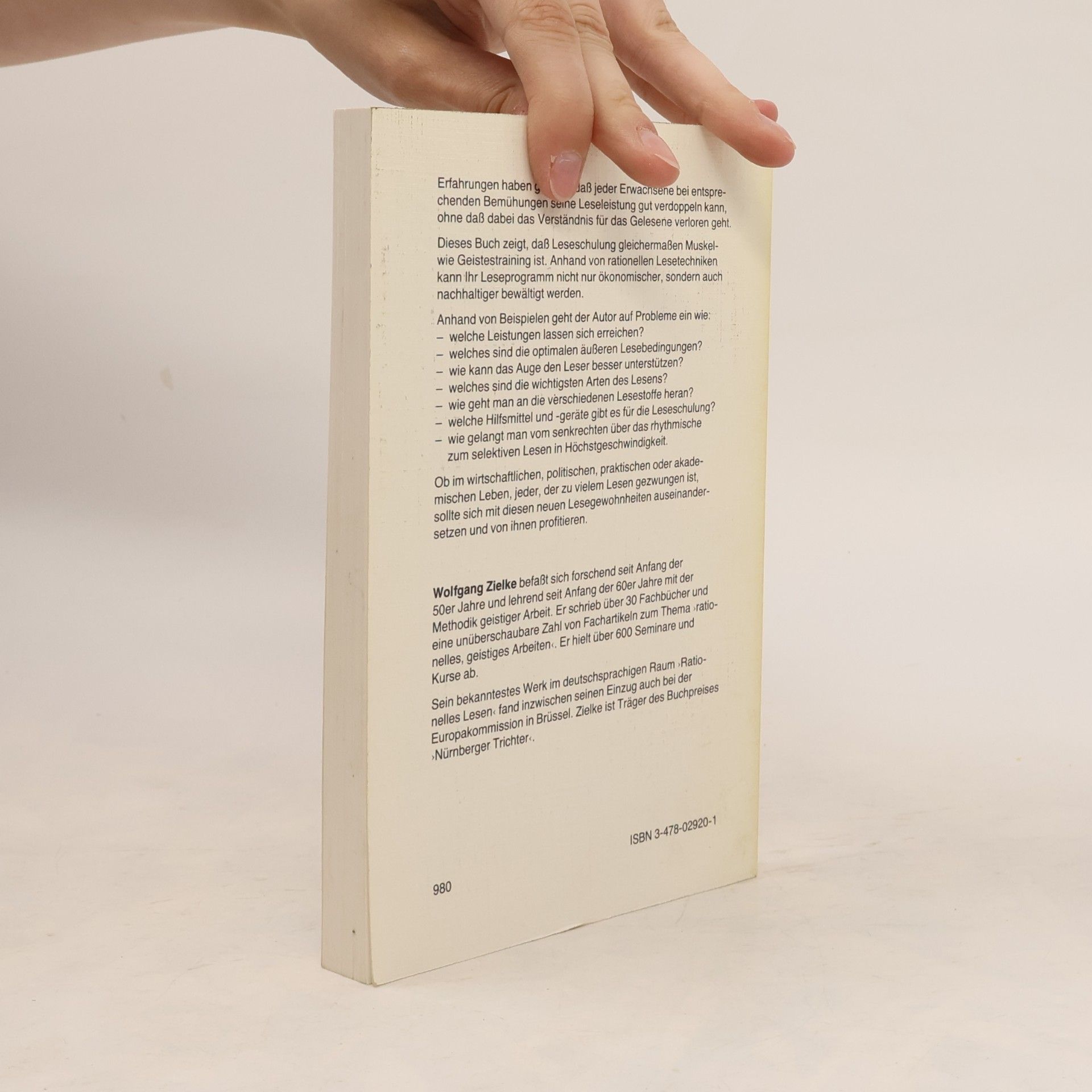 Wolfgang Zielke Schneller lesen - intensiver lesen - besser behalten