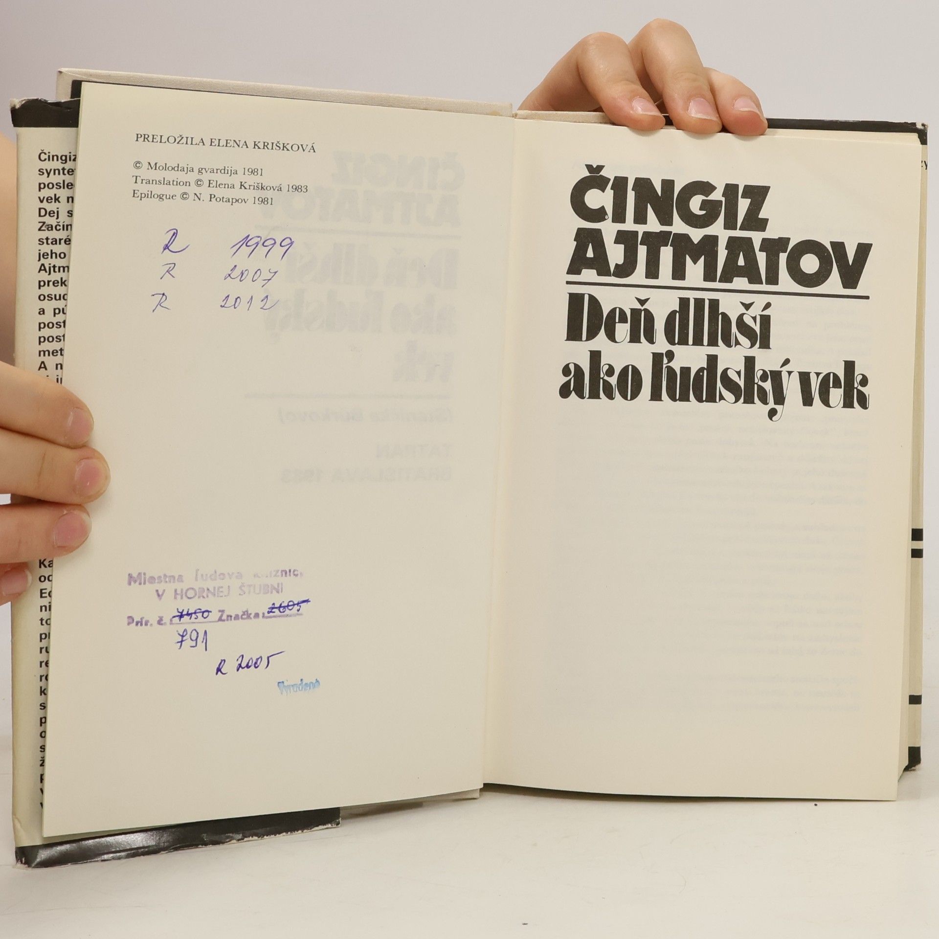 Čingiz Torekulovič Ajtmatov Deň dlhší ako ľudský vek