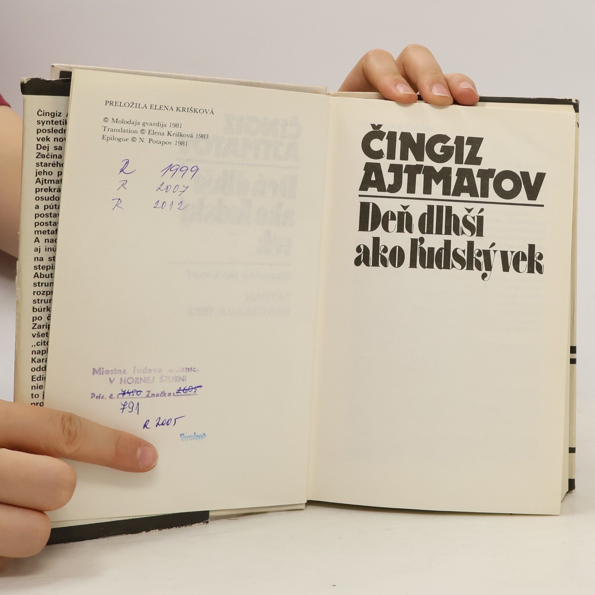 Čingiz Torekulovič Ajtmatov Deň dlhší ako ľudský vek